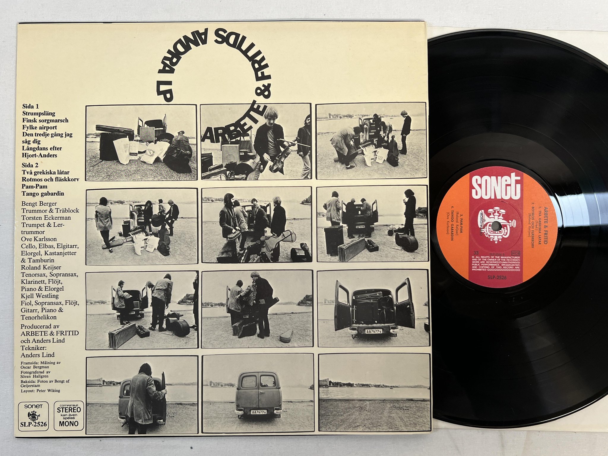 Omslagsbild för skivan ARBETE OCH FRITID 's andra LP -71 SONET SLP-2526 ** rare prog **