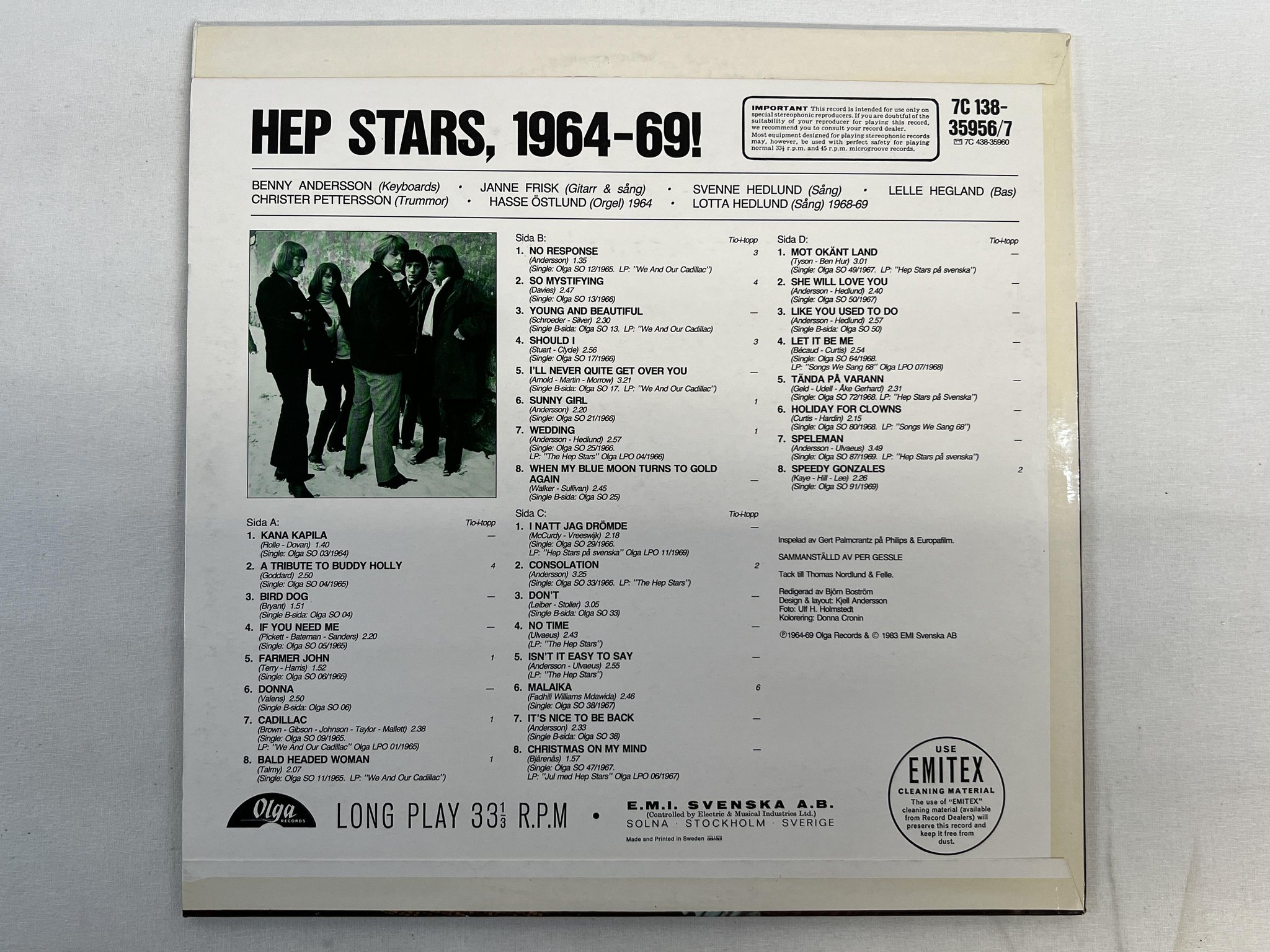 Omslagsbild för skivan THE HEP STARS 1964-69! 2xLP -82 Swe OLGA 7C 138-35956/7