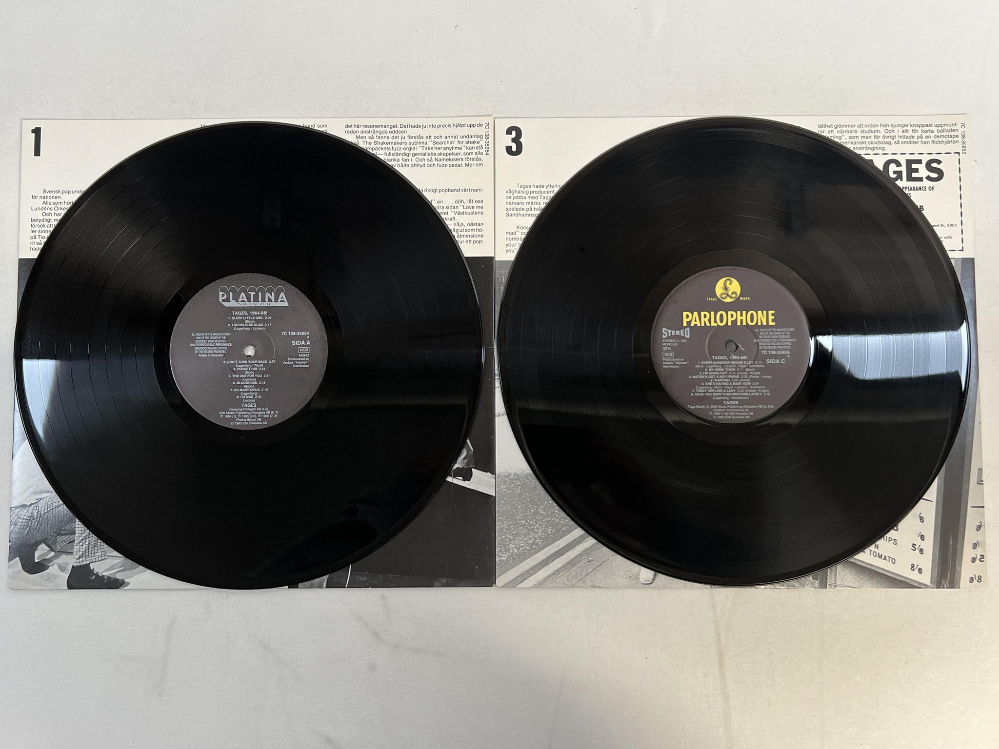 Omslagsbild för skivan TAGES 1964-68! 2xLP -82 Swe PLATINA / PARLOPHONE 7C 138-35954