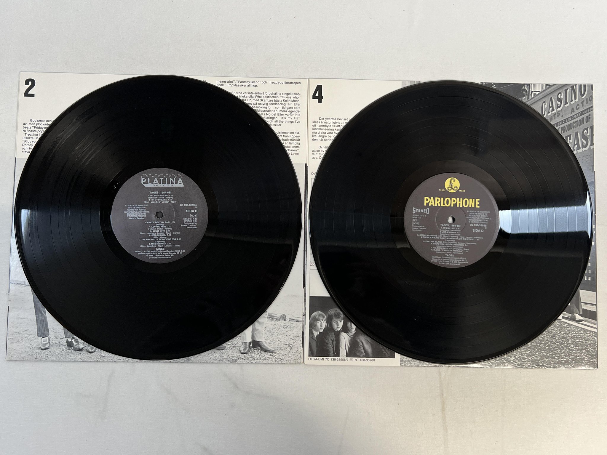 Omslagsbild för skivan TAGES 1964-68! 2xLP -82 Swe PLATINA / PARLOPHONE 7C 138-35954