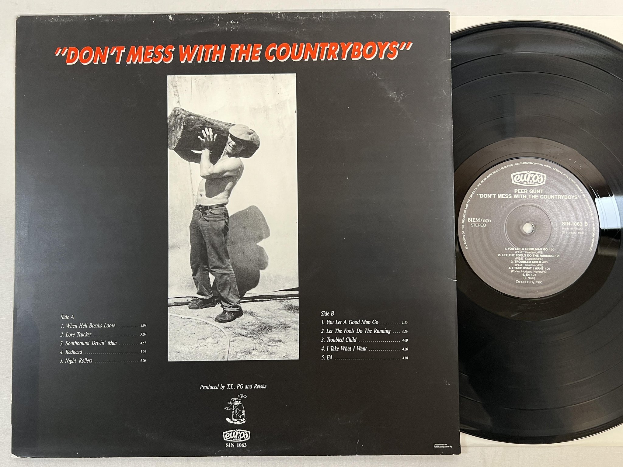 Omslagsbild för skivan PEER GÜNT don't mess with the countryboys LP -90 ncb EUROS SIN-1063