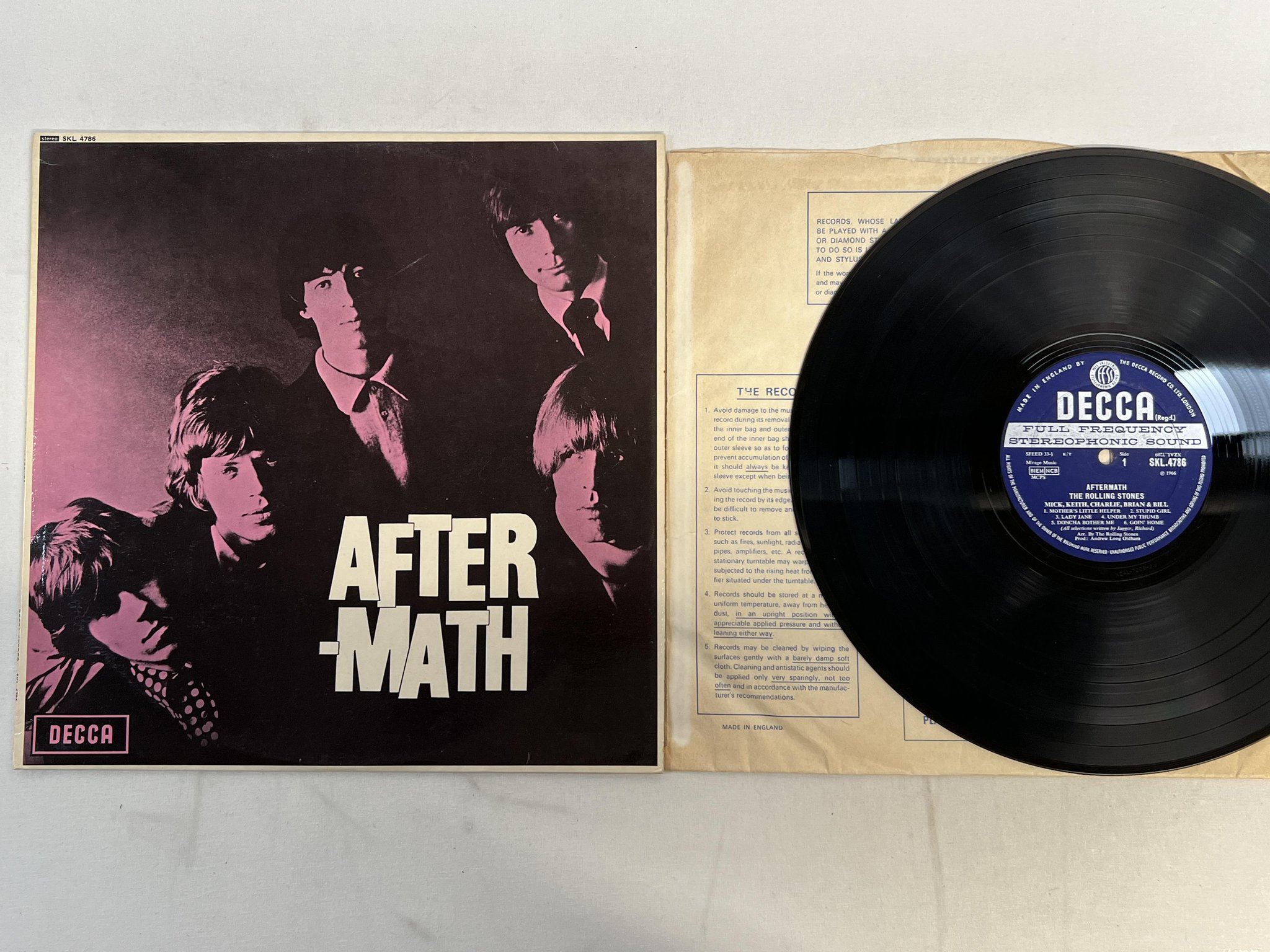 Omslagsbild för skivan THE ROLLING STONES aftermath LP -66 UK DECCA SKL 4786