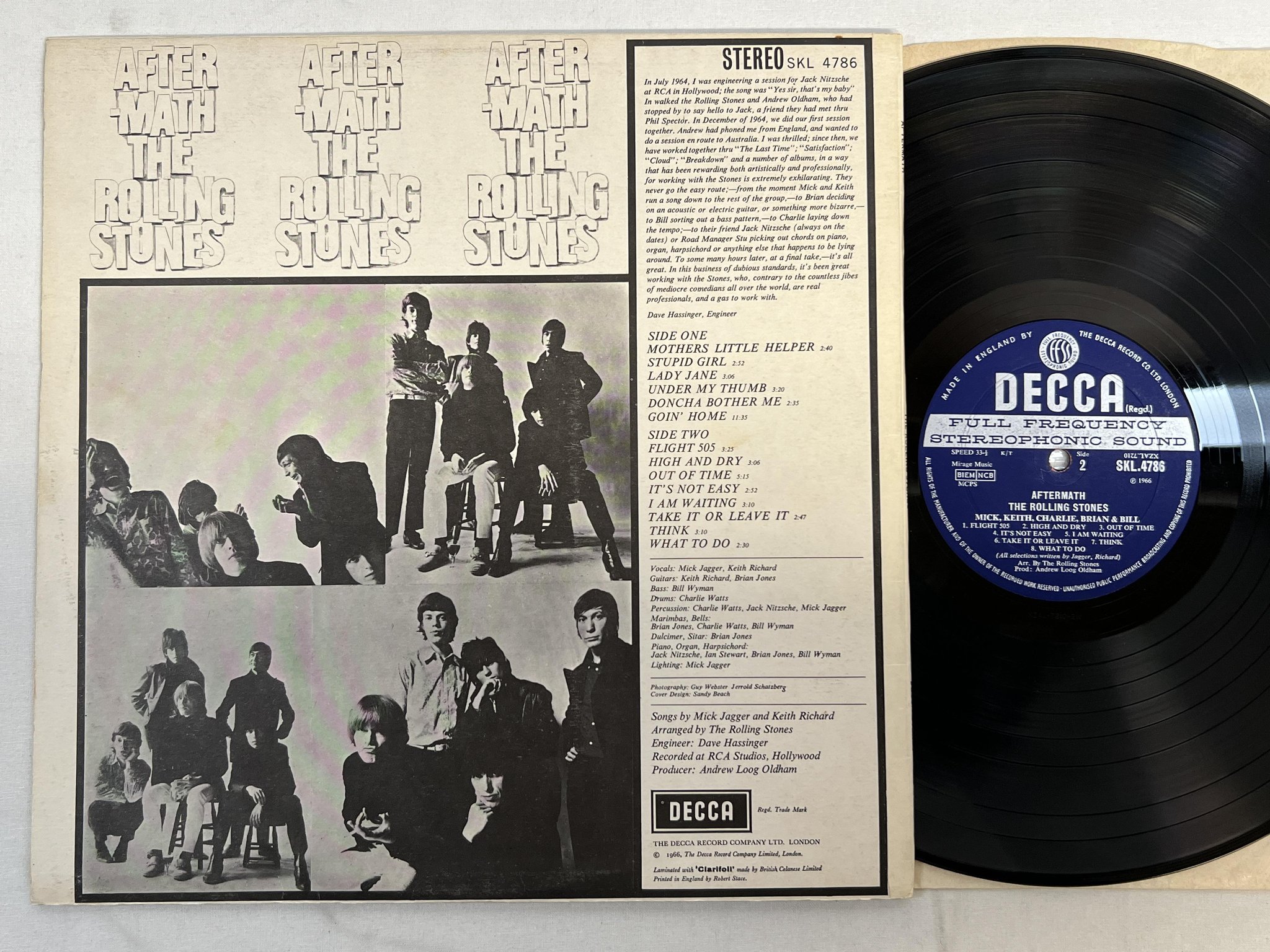 Omslagsbild för skivan THE ROLLING STONES aftermath LP -66 UK DECCA SKL 4786
