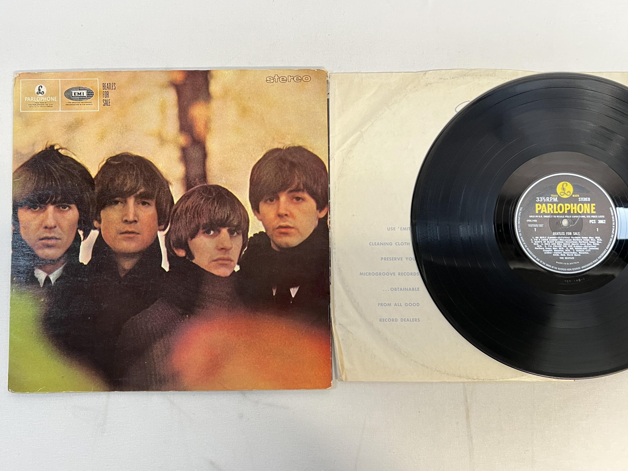 Omslagsbild för skivan THE BEATLES for sale LP -64 UK PARLOPHONE PCS 3062