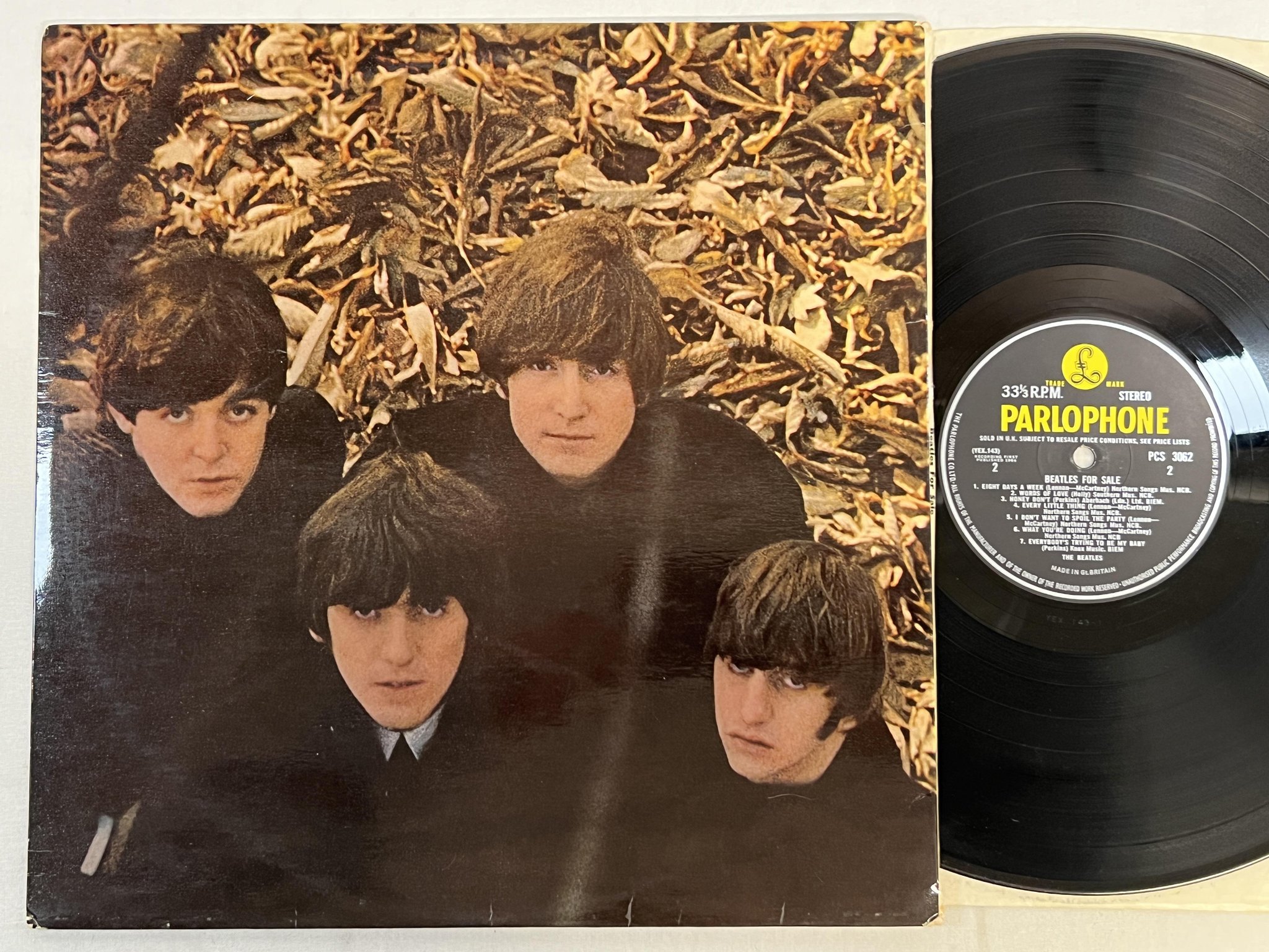 Omslagsbild för skivan THE BEATLES for sale LP -64 UK PARLOPHONE PCS 3062