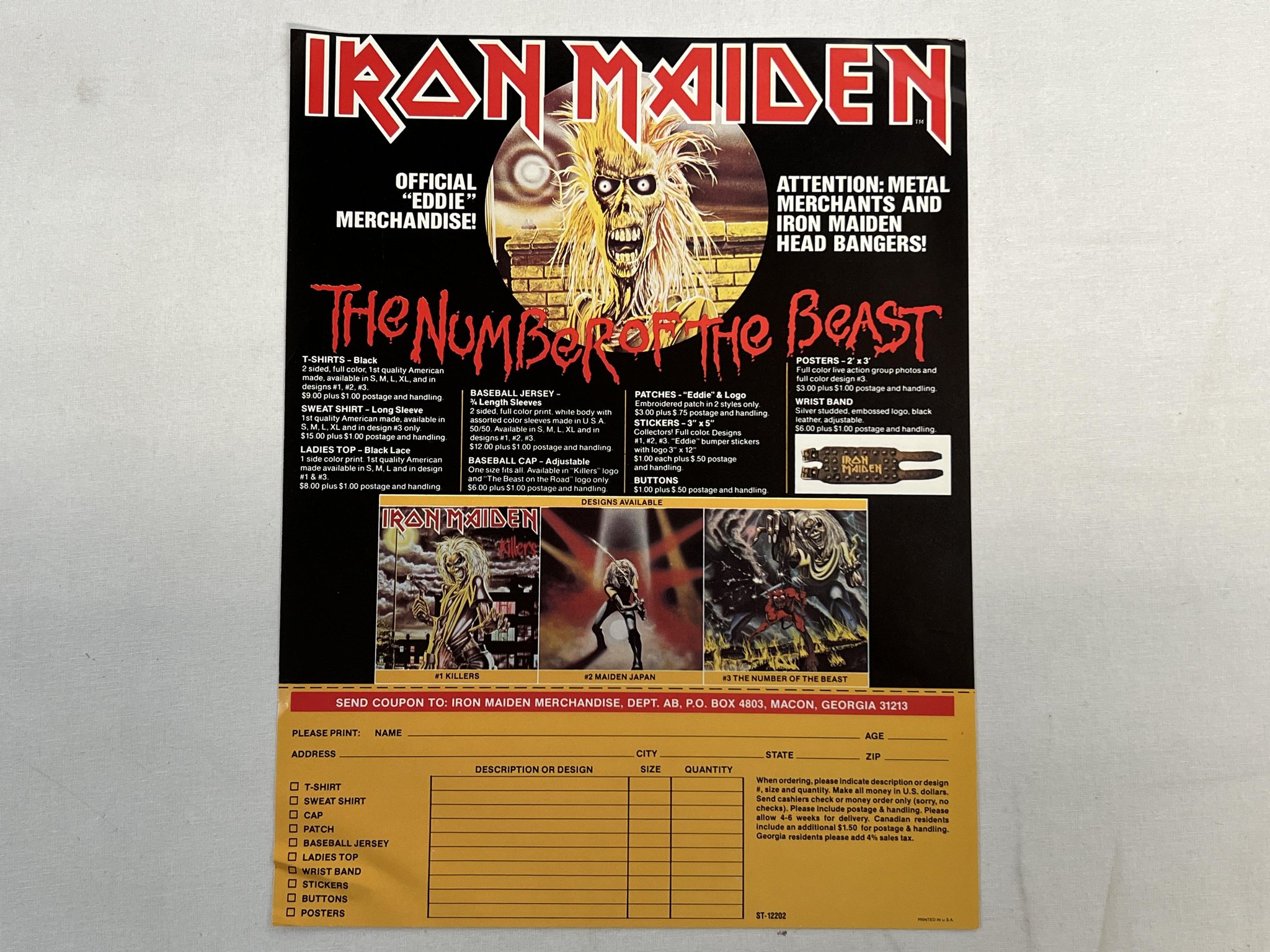 Omslagsbild för skivan IRON MAIDEN the number of the beast LP -82 Can HARVEST ST-12202