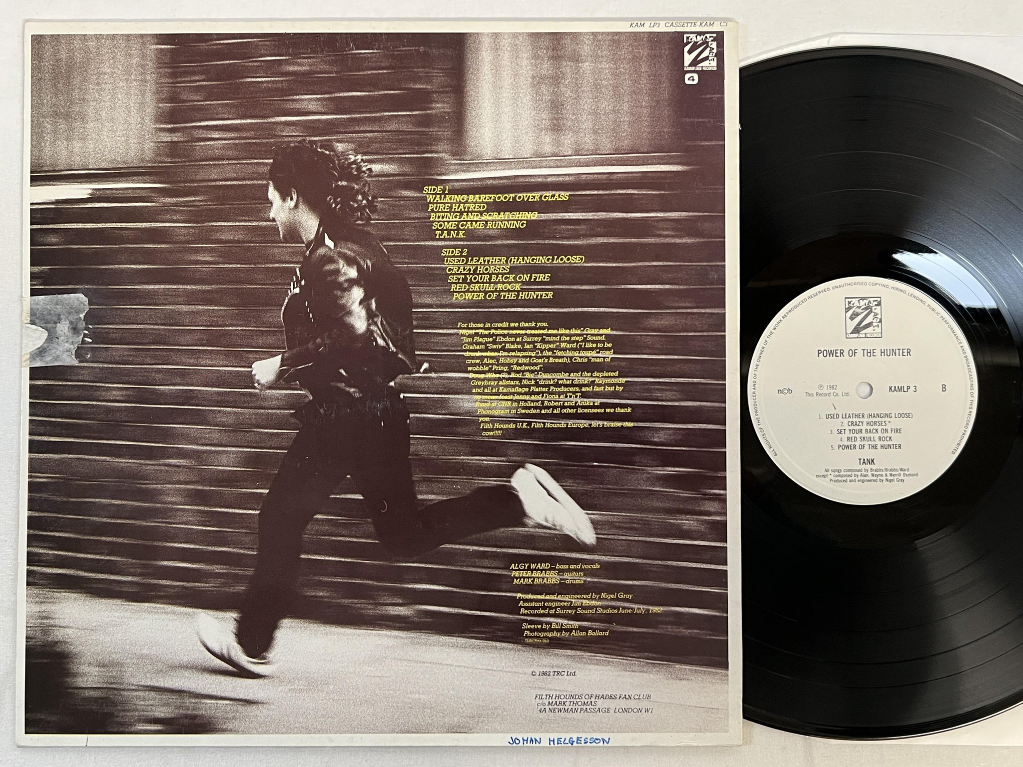 Omslagsbild för skivan TANK power of the hunter LP -82 ncb kamaflage KAMLP 3