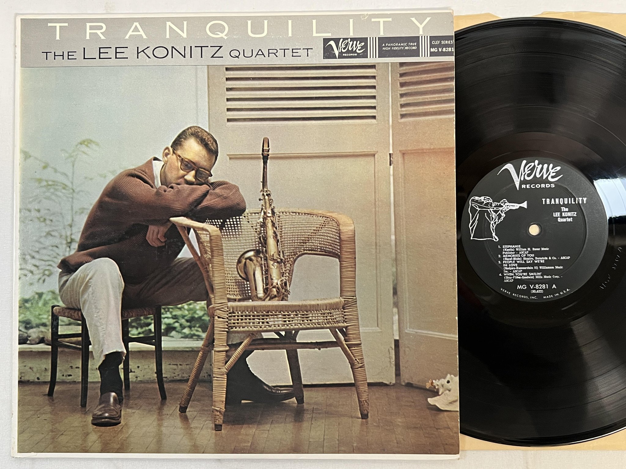 Omslagsbild för skivan LEE KONITZ tranquility LP -57 US VERVE MG V-8281 *** cool jazz ***