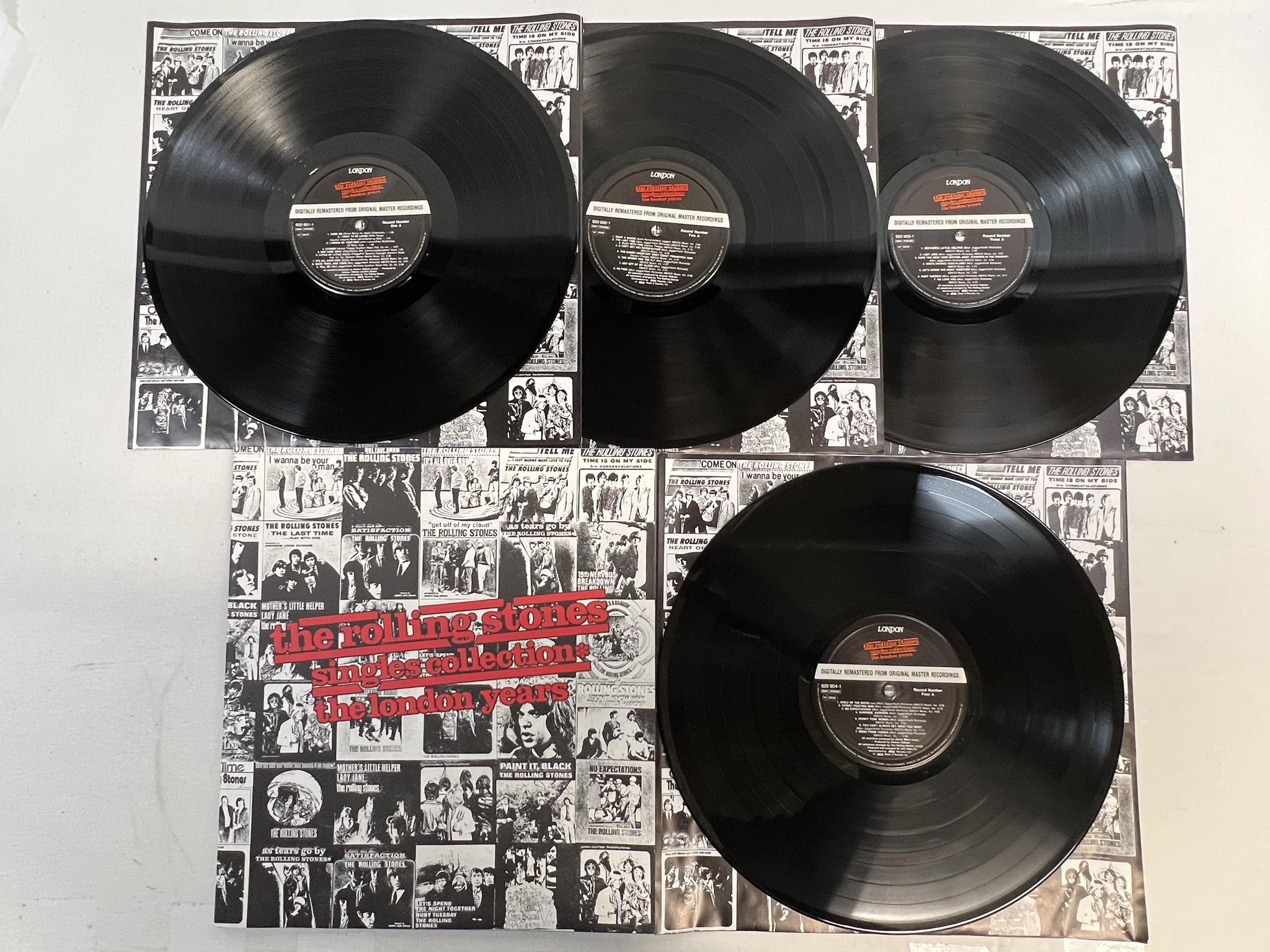 Omslagsbild för skivan THE ROLLING STONES Singles Collection 4xLP BOX -89 ABKCO 820 900-1