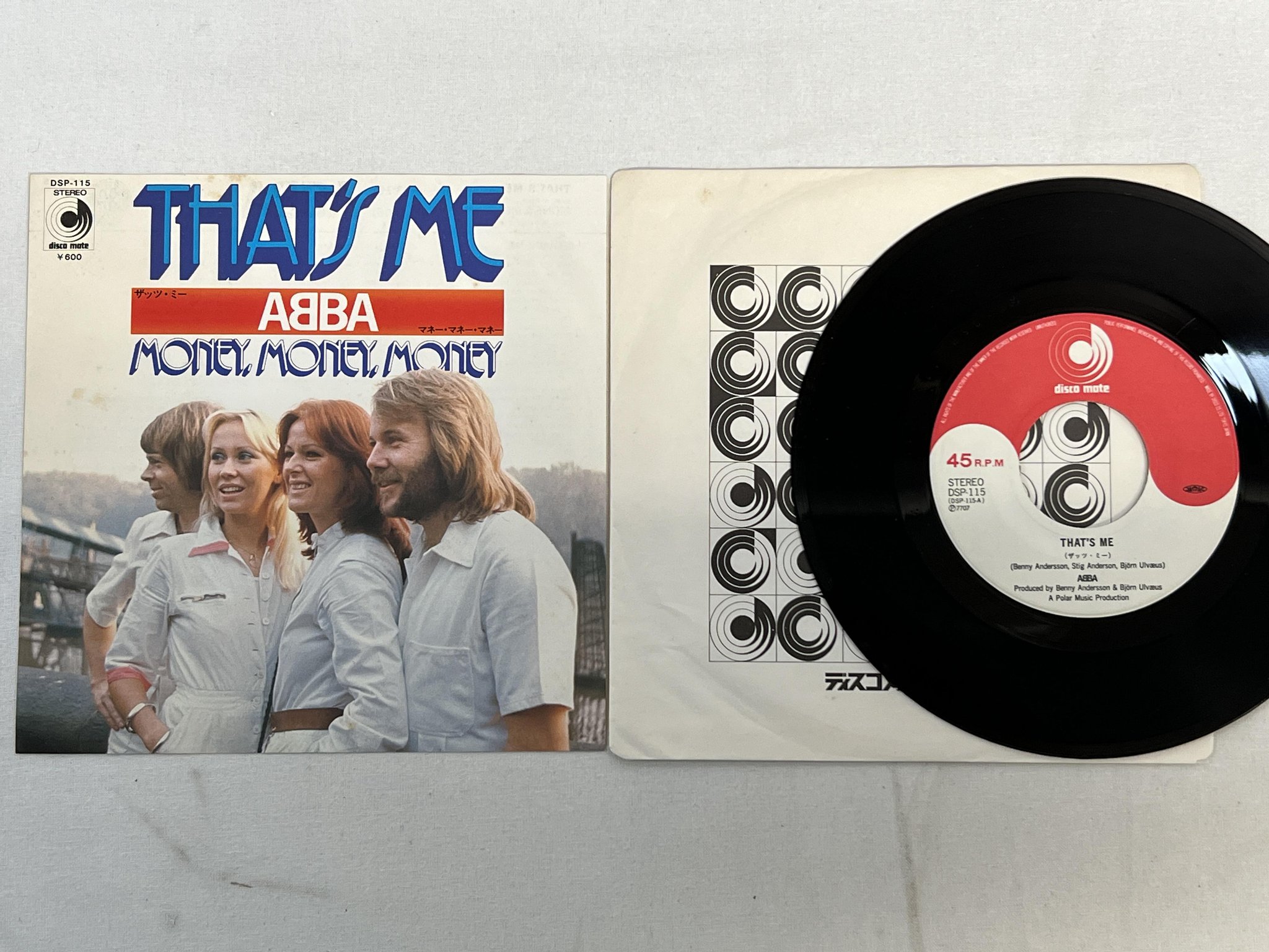 Omslagsbild för skivan ABBA that's me / money money money 7" Japan -77 DISCOMATE DSP-115