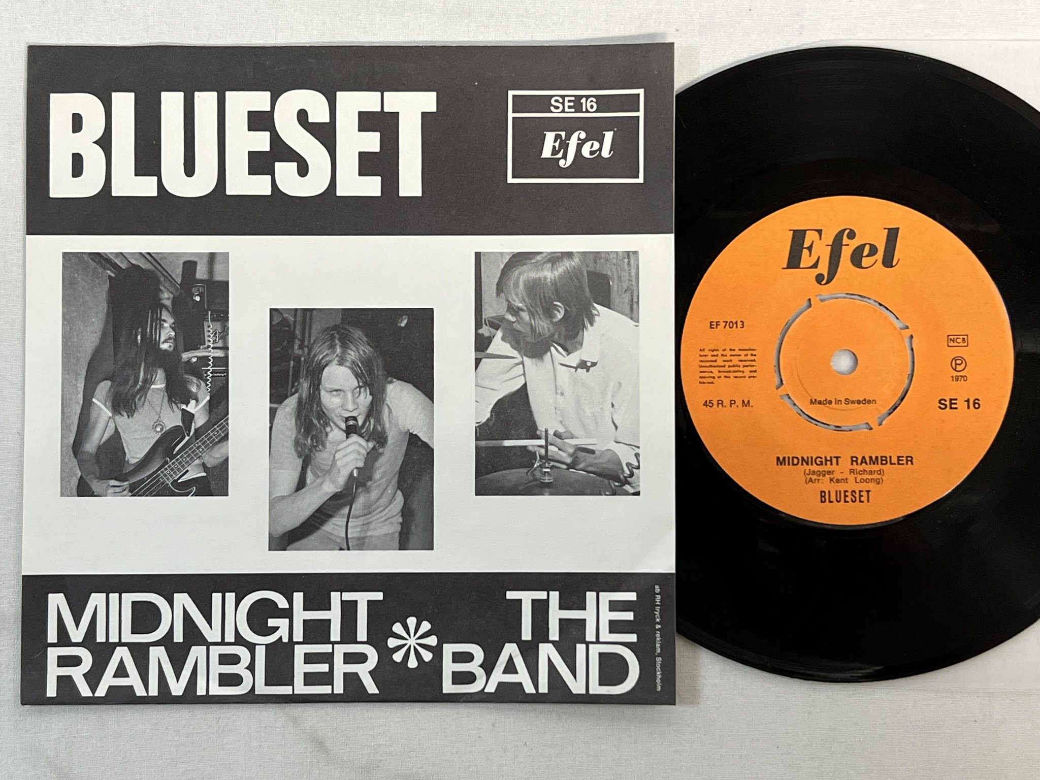 Omslagsbild för skivan BLUESET Midnight Rambler 7"single -70 Swe EFEL SE-16 ** Very rare **