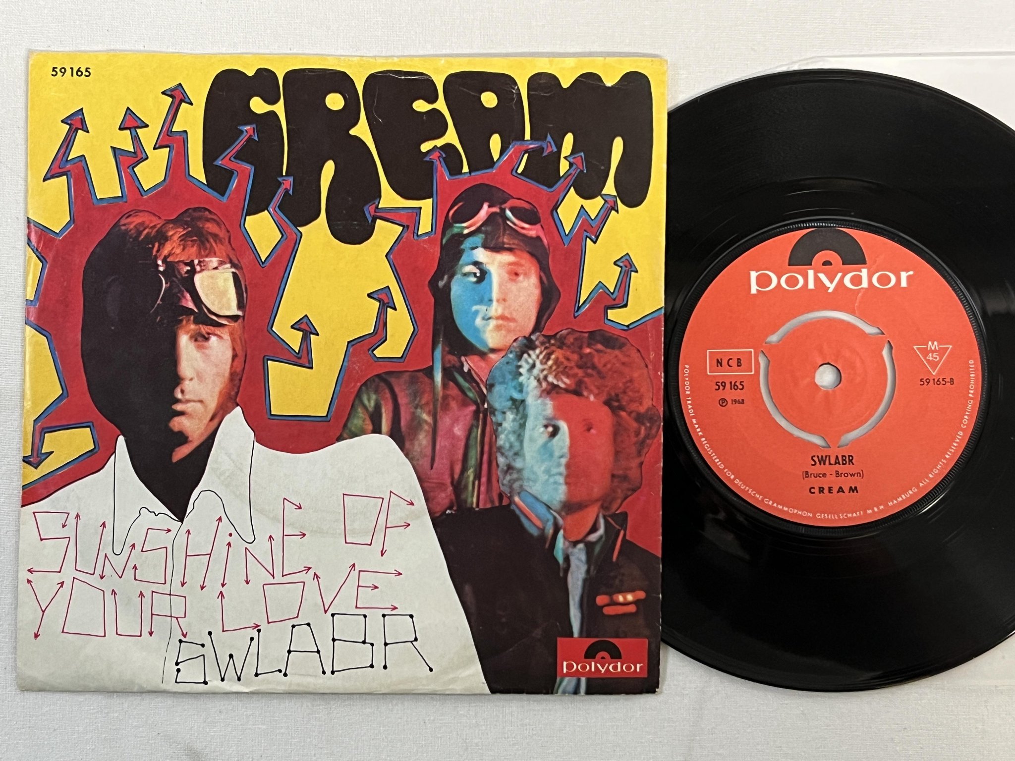 Omslagsbild för skivan CREAM sunshine of your love 7"single -68 ncb POLYDOR 59165