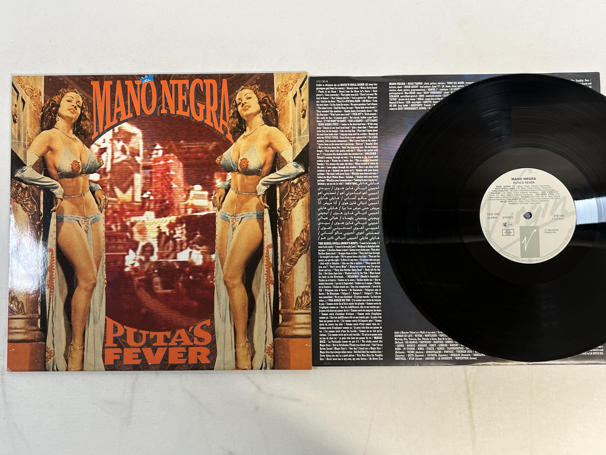 Omslagsbild för skivan MANO NEGRA puta's fever LP -89 VIRGIN 210195