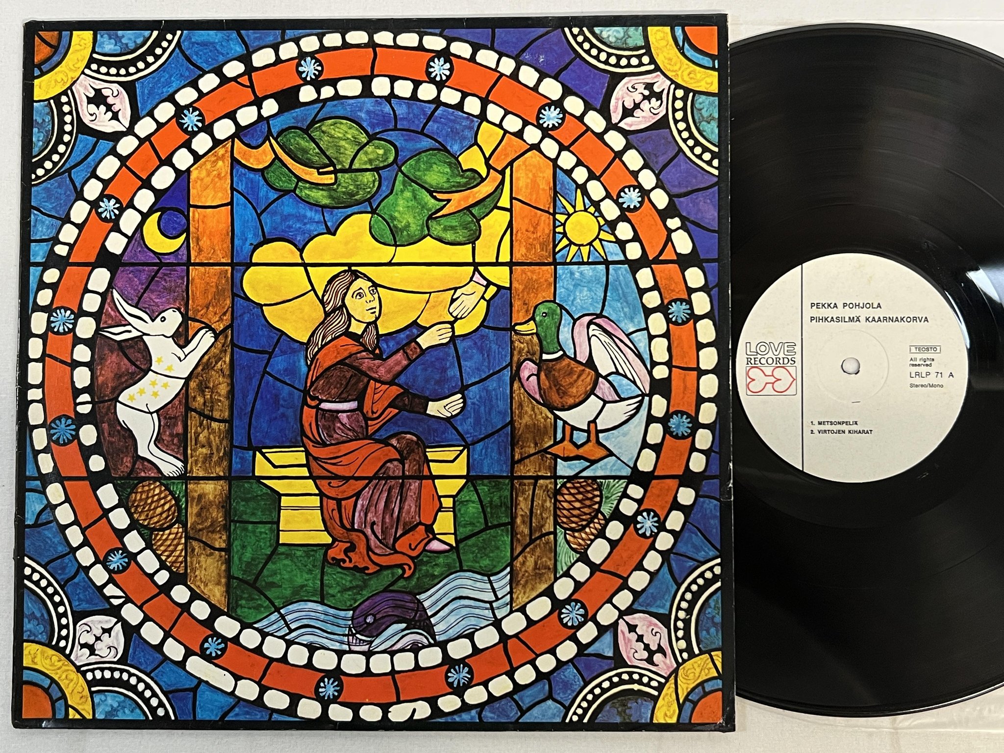 Omslagsbild för skivan PEKKA POHJOLA Pihkasilmä Kaarnakorva LP -72 Finland LOVE LRLP 71 ** prog jazz **