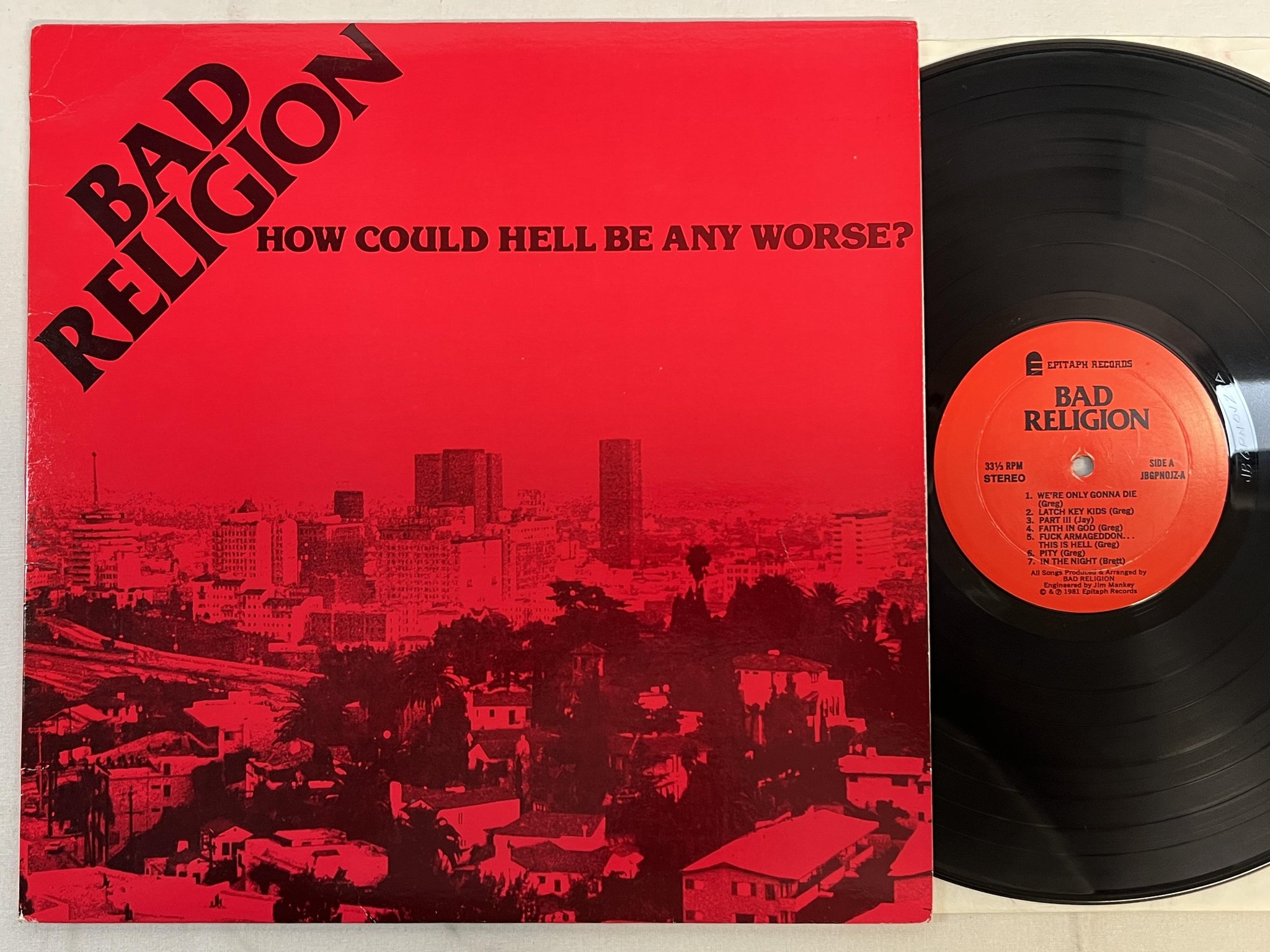 Omslagsbild för skivan BAD RELIGION how could hell be any worse LP -81/88 US 5th EPITAPH JBGPNOJZ