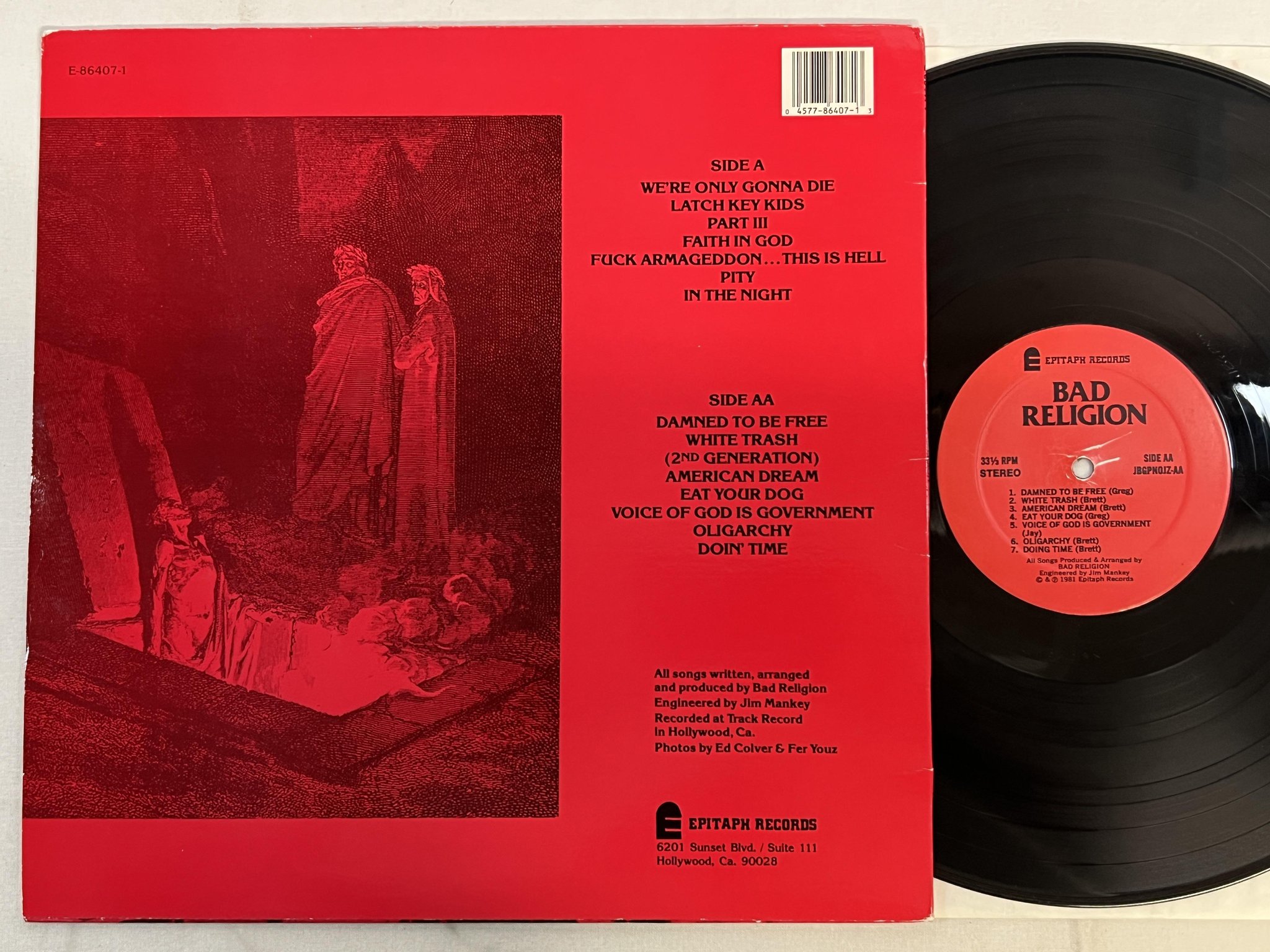 Omslagsbild för skivan BAD RELIGION how could hell be any worse LP -81/88 US 5th EPITAPH JBGPNOJZ