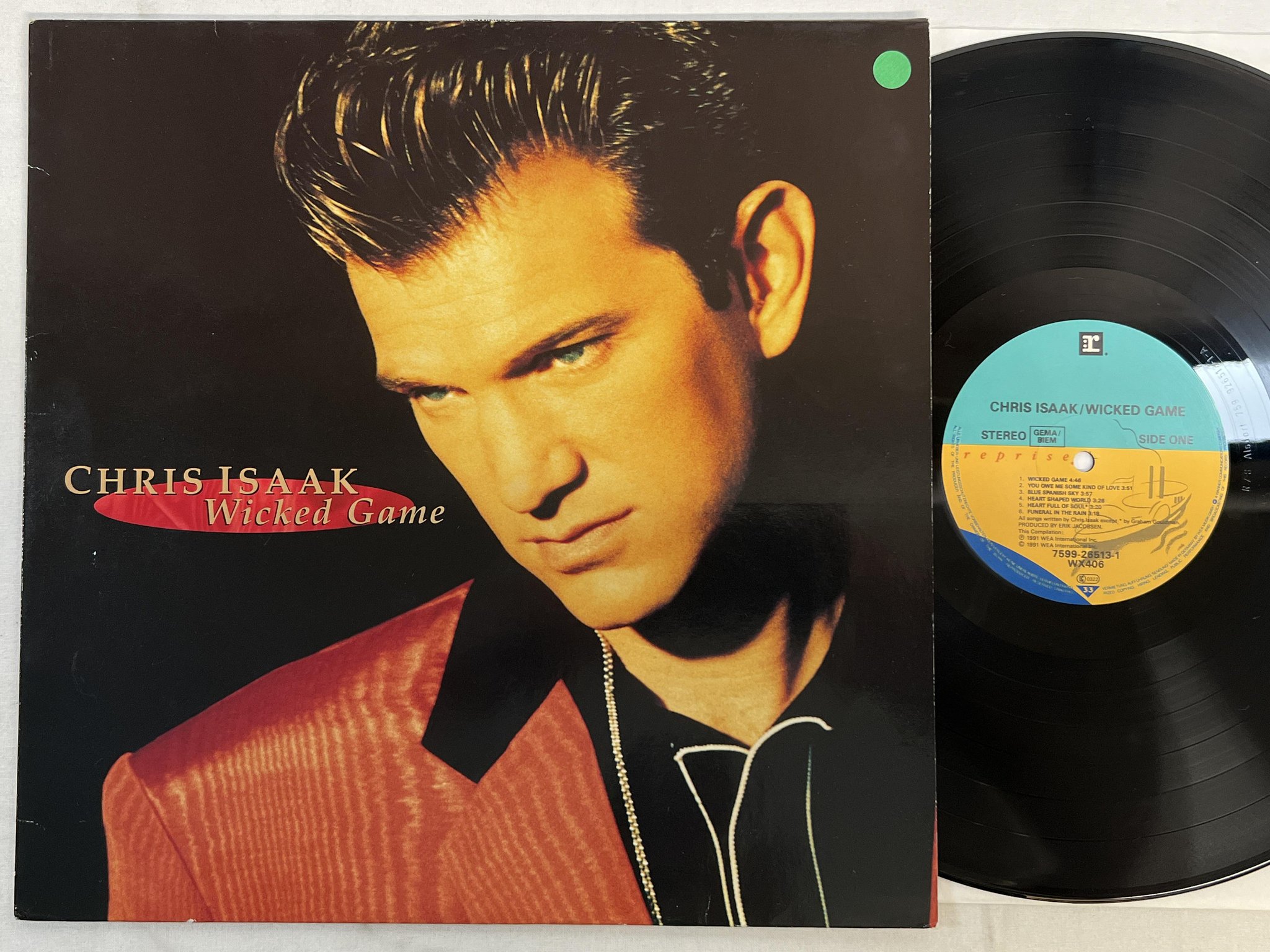 Omslagsbild för skivan CHRIS ISAACS wicked game LP -91 REPRISE 7599-26513-1 ** classic **
