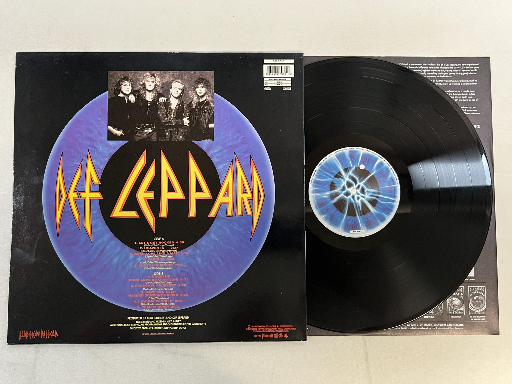 Omslagsbild för skivan DEF LEPPARD adrenalize LP -92 BLUDGEON RIFFOLA 510 978-1