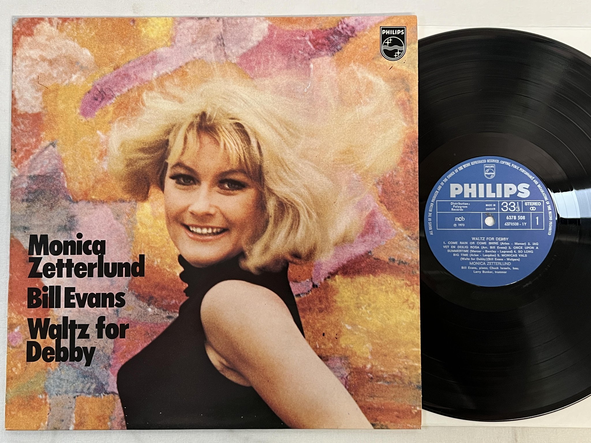 Omslagsbild för skivan MONICA ZETTERLUND waltz for debby LP -73 Swe PHILIPS 6378 508