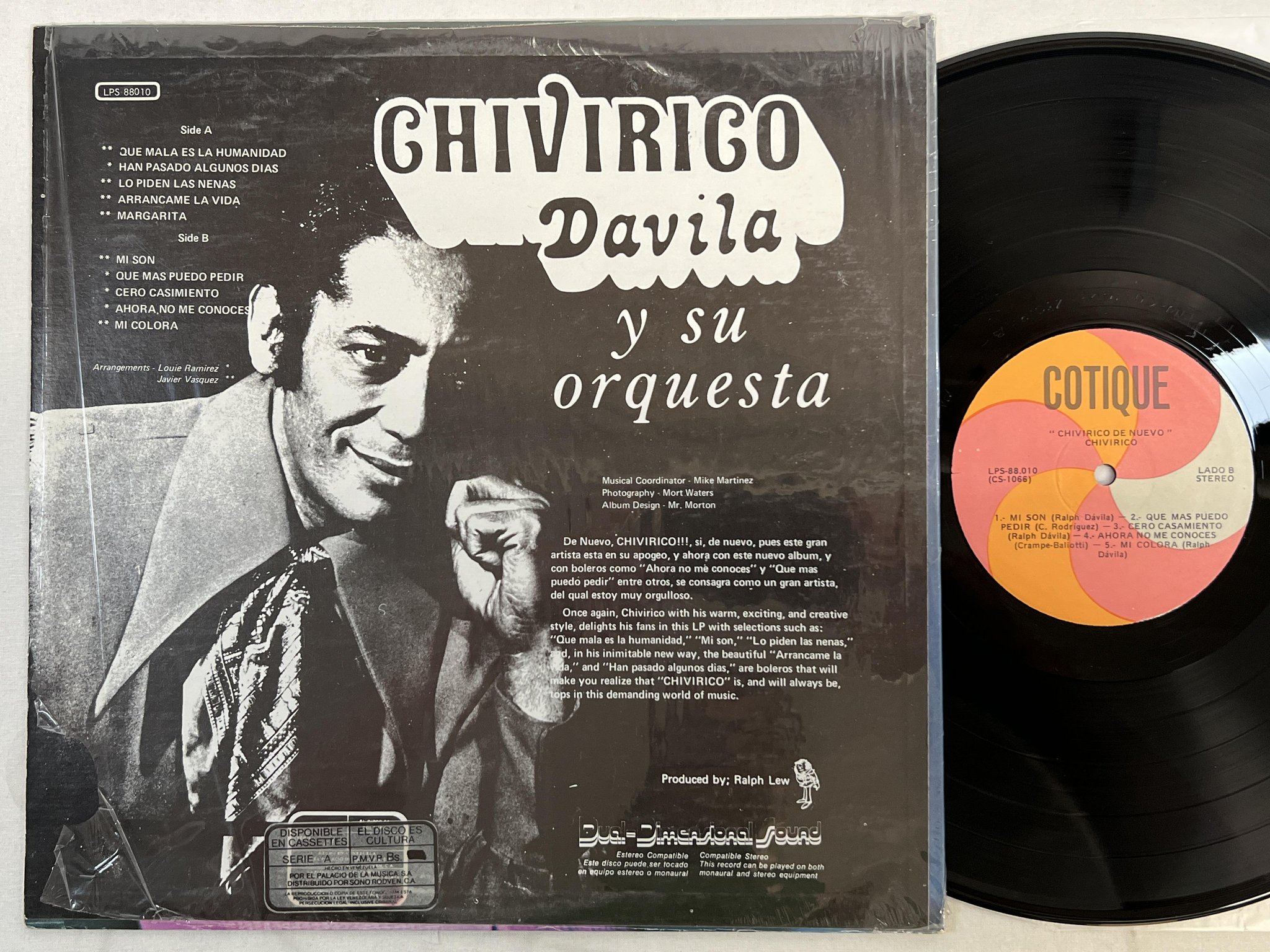 Omslagsbild för skivan CHIVIRICO de nuevo LP -72 Venezuela COTIQUE CS 1066