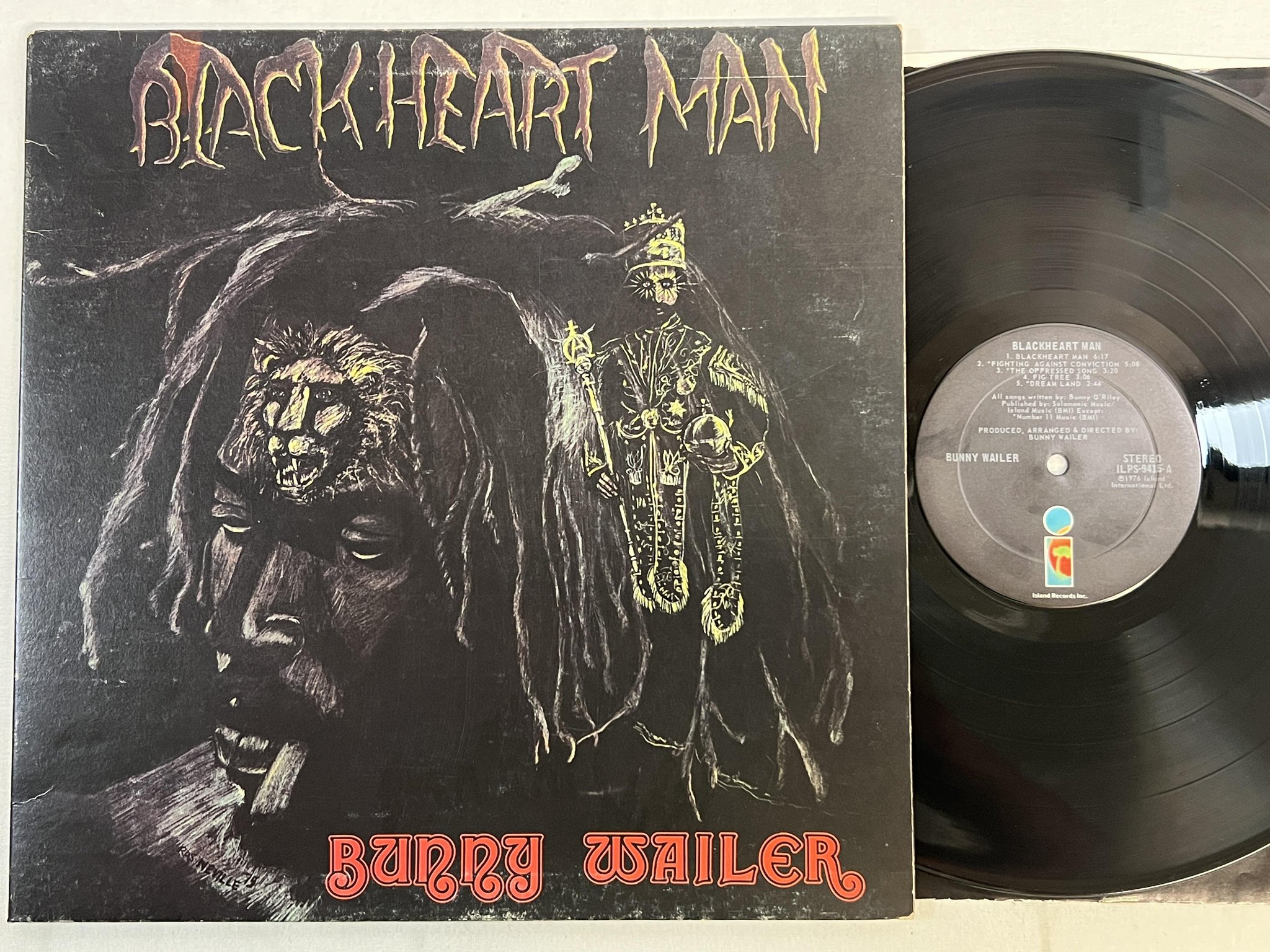 Omslagsbild för skivan BUNNY WAILER blackheart man LP -76 US ISLAND ILPS 9415