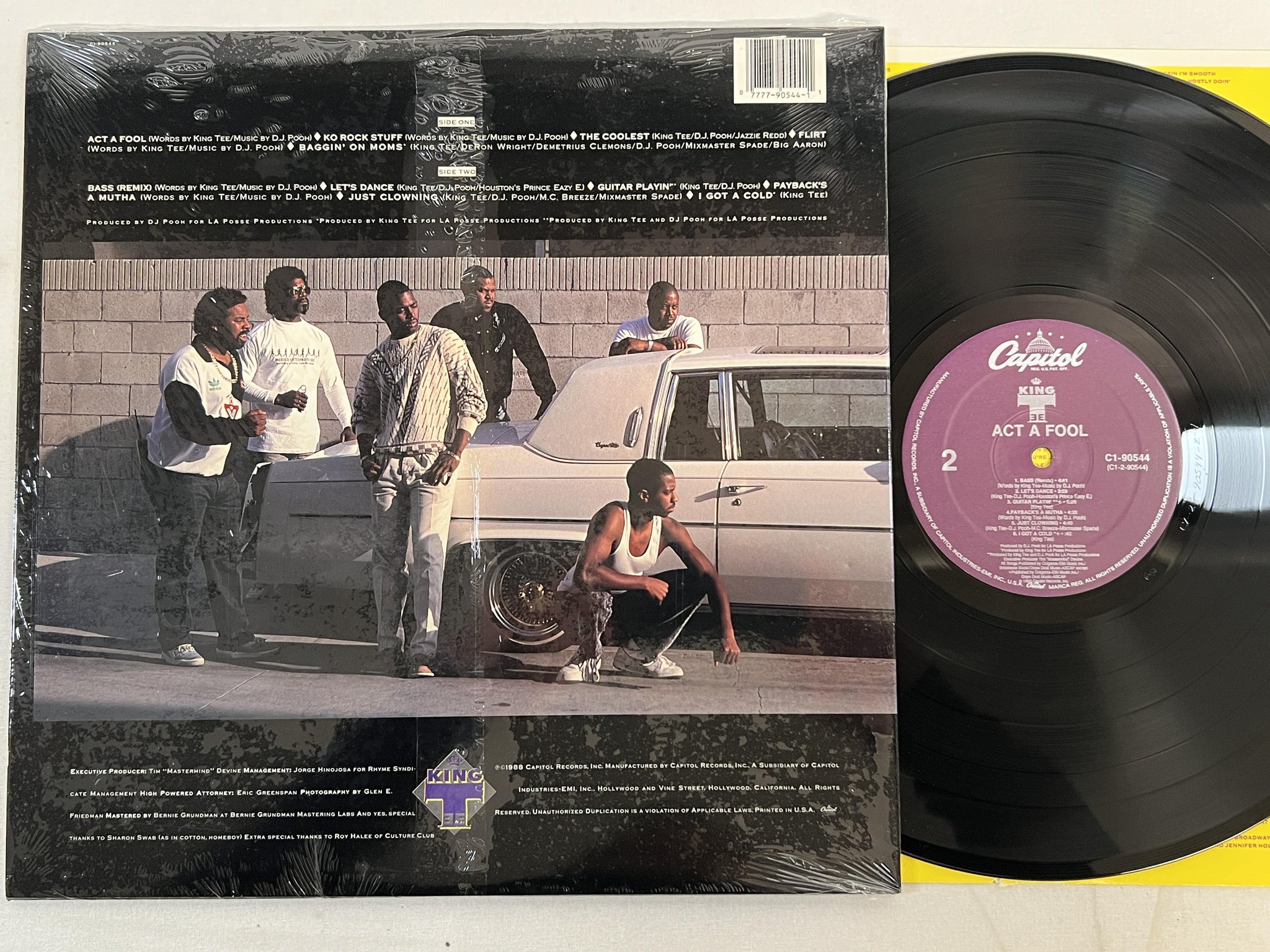 Omslagsbild för skivan KING TEE act a fool LP -88 US CAPITOL C1-90544 ** hype sticker **