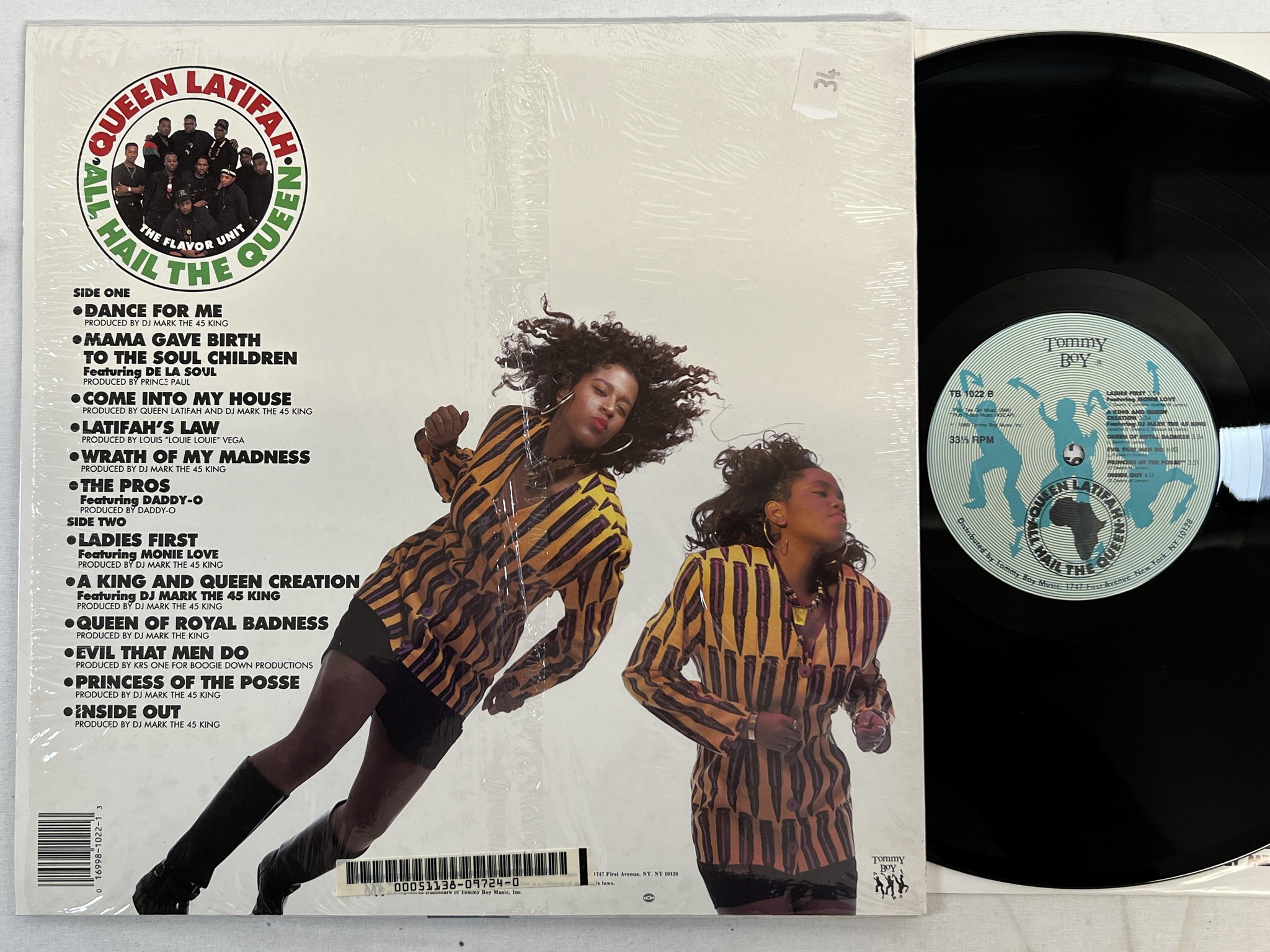 Omslagsbild för skivan QUEEN LATIFAH all hail the queen LP -89 US TOMMY BOY TB 1022