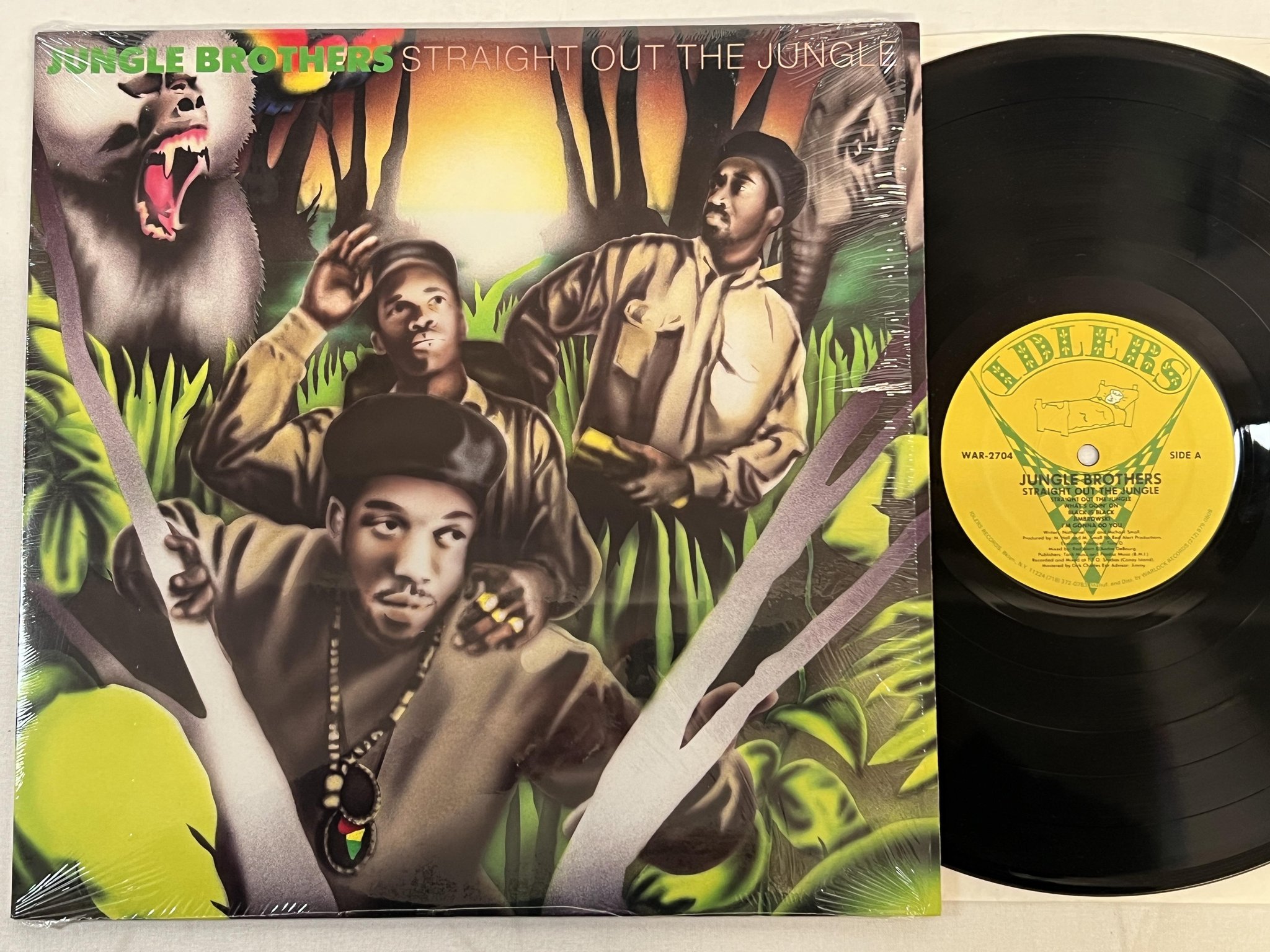 Omslagsbild för skivan JUNGLE BROTHERS straight out the jungle LP -88 US IDLERS WAR-2704 ** CLASSIC **