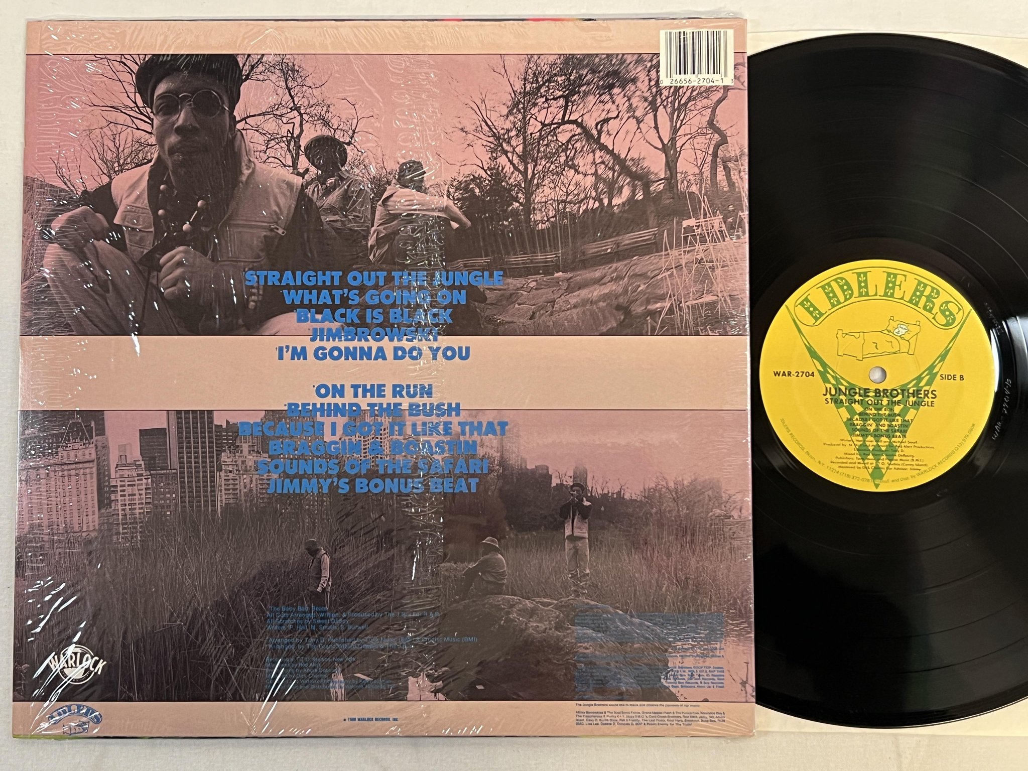 Omslagsbild för skivan JUNGLE BROTHERS straight out the jungle LP -88 US IDLERS WAR-2704 ** CLASSIC **