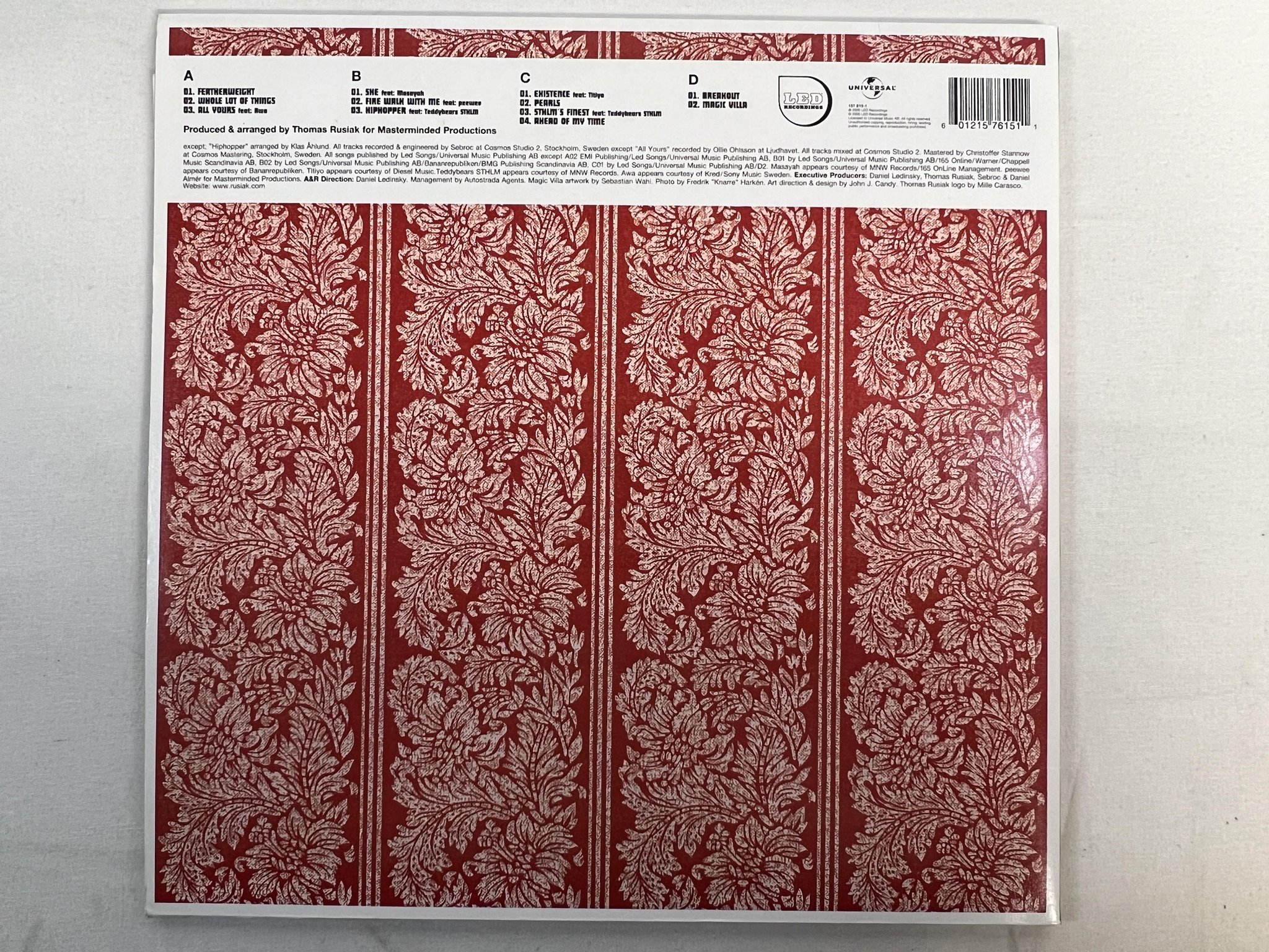 Omslagsbild för skivan THOMAS RUSIAK magic villa 2xLP 2000 Swe UNIVERSAL 157 615-1