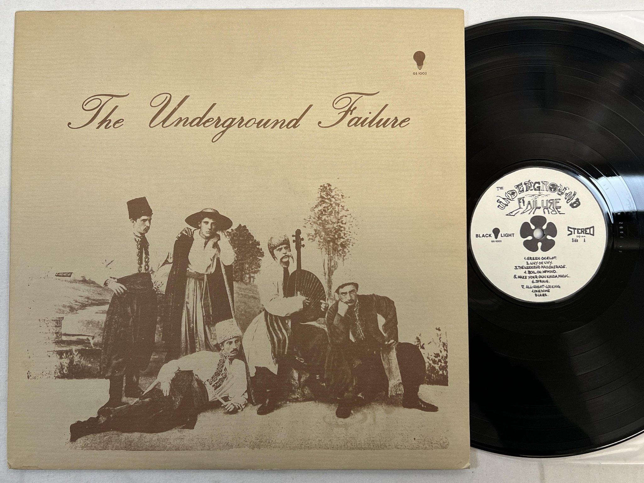 Omslagsbild för skivan THE UNDERGROUND FAILURE s/t LP BLACK LIGHT GS 1002 psych