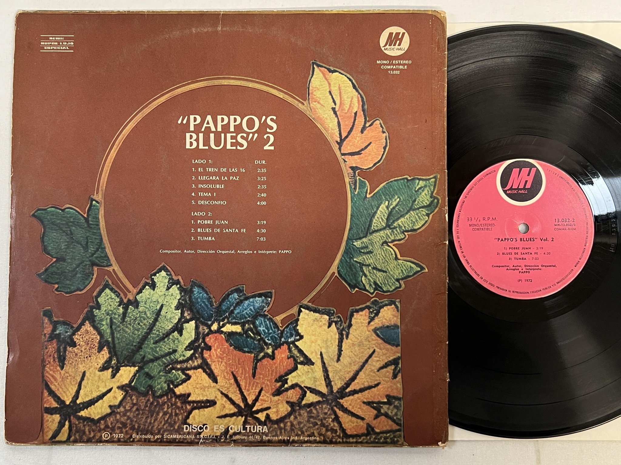 Omslagsbild för skivan PAPPO pappo's blues vol 2 LP -72 Argentina MUSIC HALL 13032-1 ** MEGA RARE **