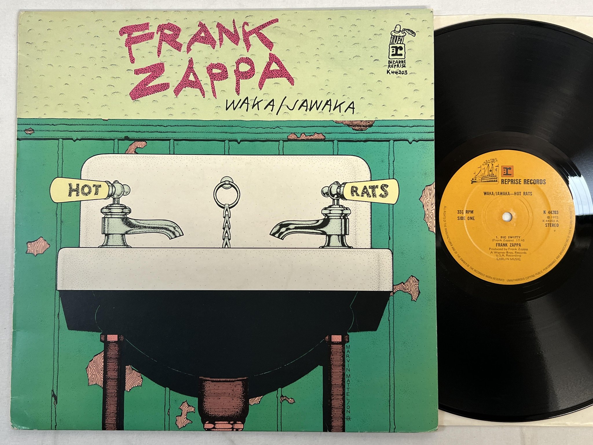 Omslagsbild för skivan FRANK ZAPPA waka / jawaka LP -72 UK REPRISE K 44203