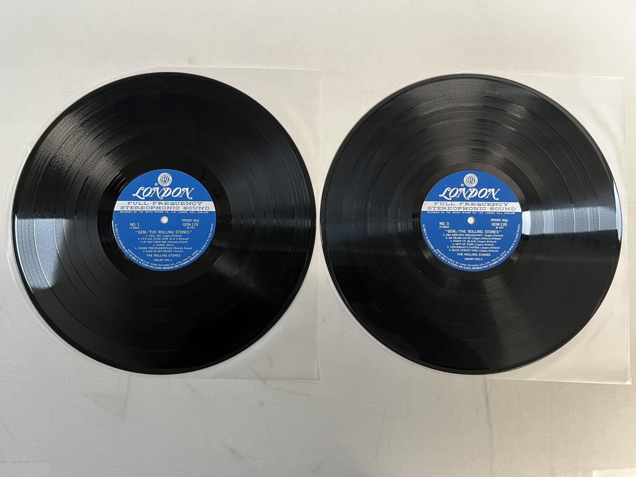 Omslagsbild för skivan THE ROLLING STONES s/t 2xLP -73 Japan LONDON GEM-119/120