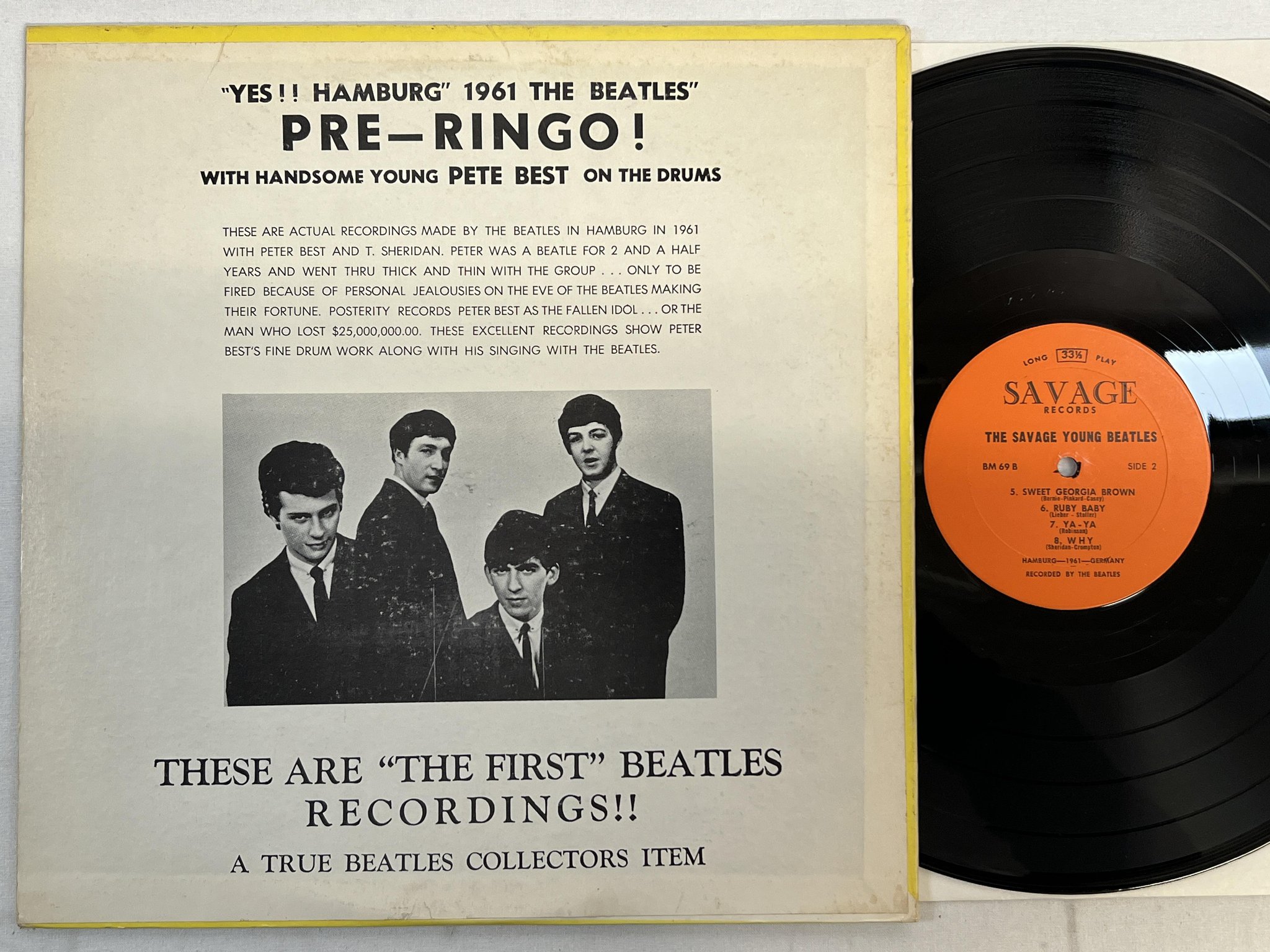 Omslagsbild för skivan THE BEATLES the savage young Beatles LP SAVAGE BM 69 ** RARE **