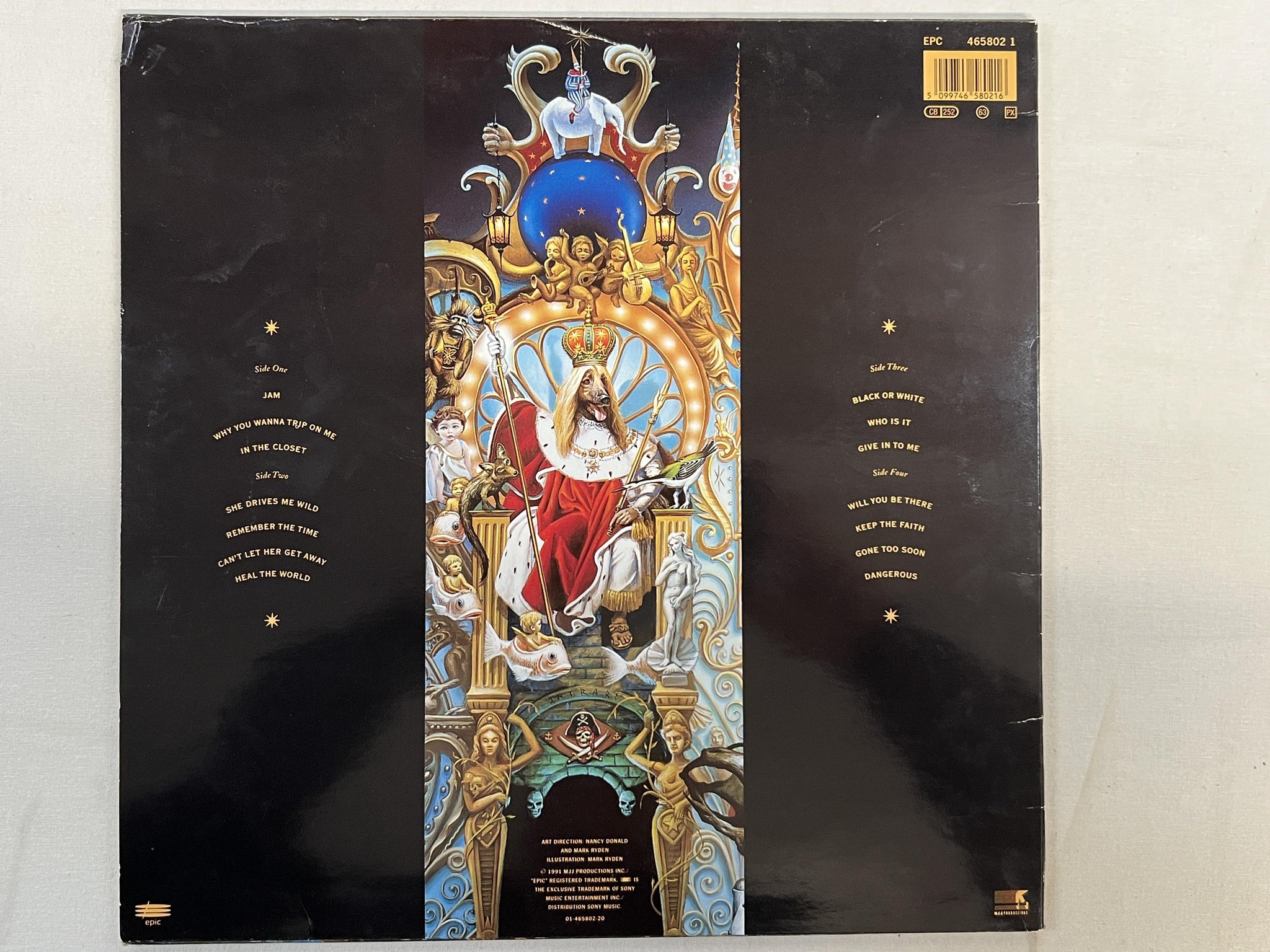 Omslagsbild för skivan MICHAEL JACKSON dangerous LP -91 EPIC 4658021