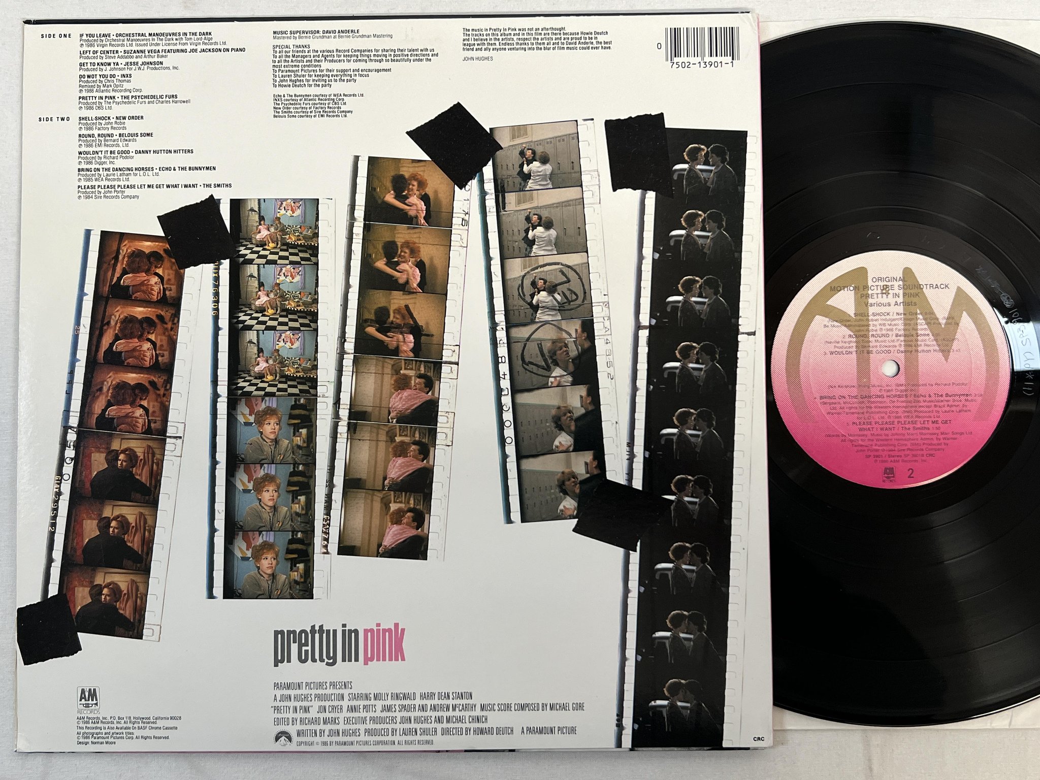 Omslagsbild för skivan V/A pretty in pink LP -85 US A&M SP-5113 SOUNDTRACK
