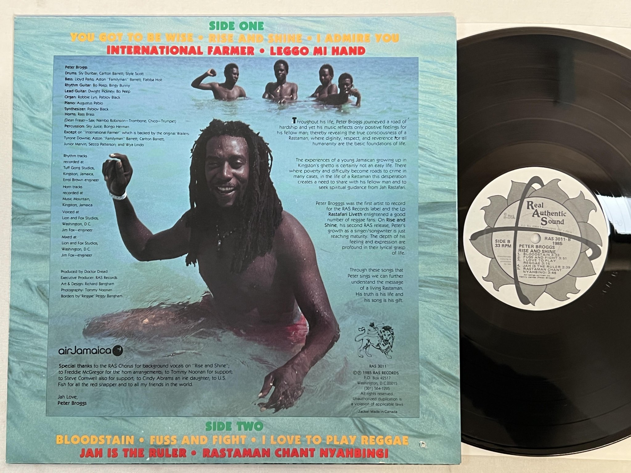 Omslagsbild för skivan PETER BROGGS rise and shine LP -85 US REAL AUTHENTIC SOUND RAS-3011 ** RARE **