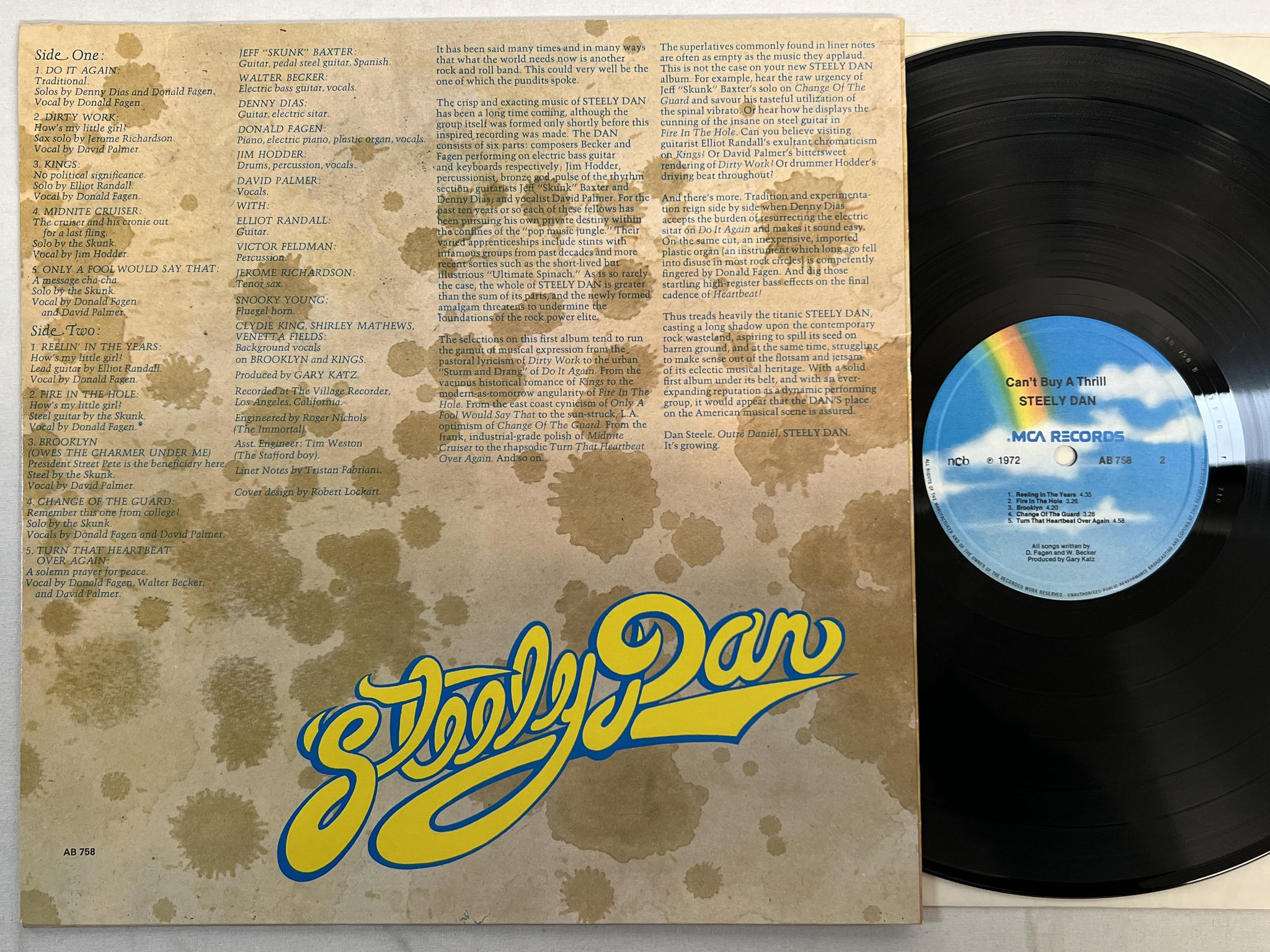 Omslagsbild för skivan STEELY DAN can't buy a thrill LP re ncb MCA AB 758