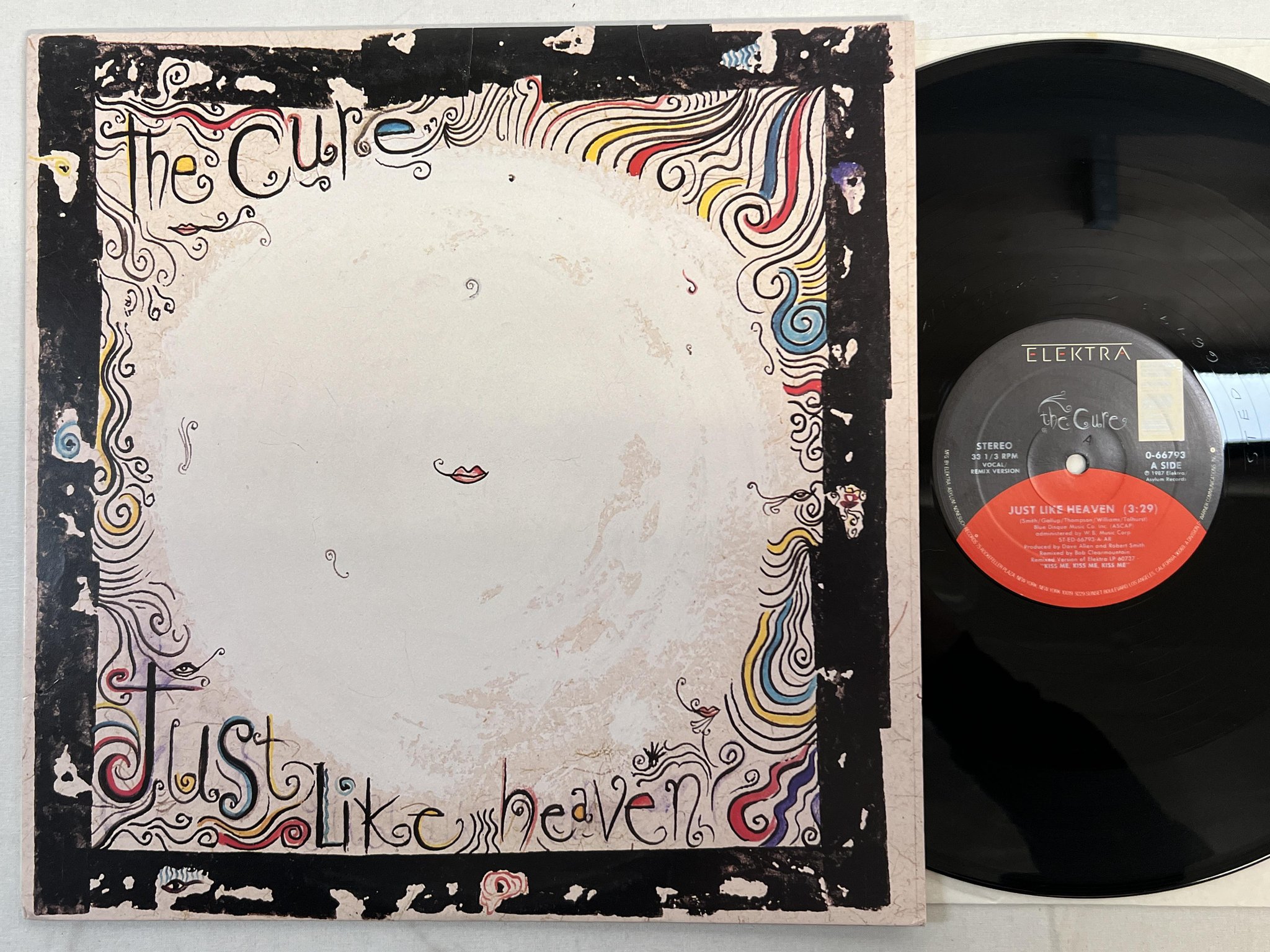 Omslagsbild för skivan THE CURE just like heaven 12"single -87 US ELEKTRA 0-66793