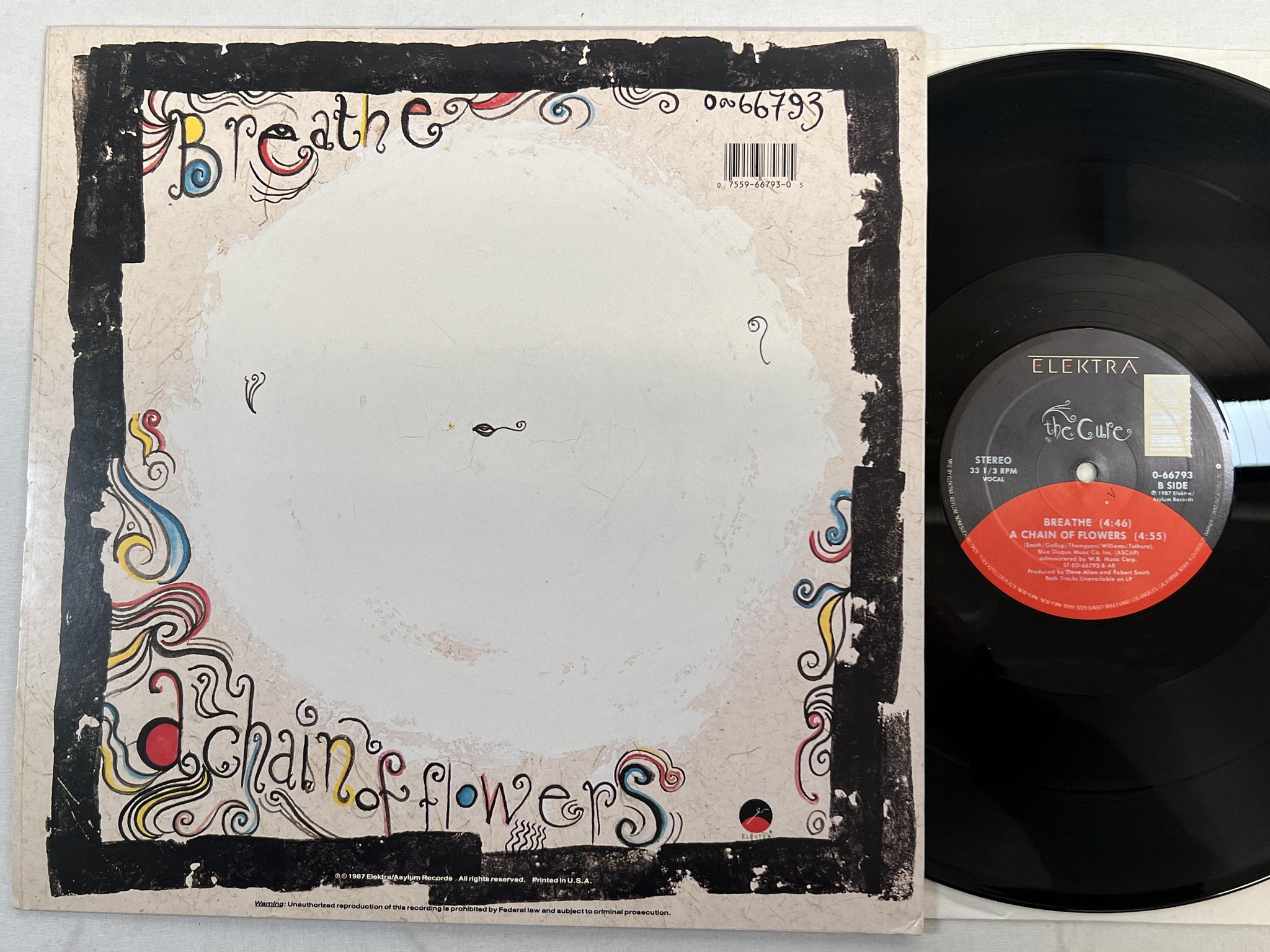 Omslagsbild för skivan THE CURE just like heaven 12"single -87 US ELEKTRA 0-66793