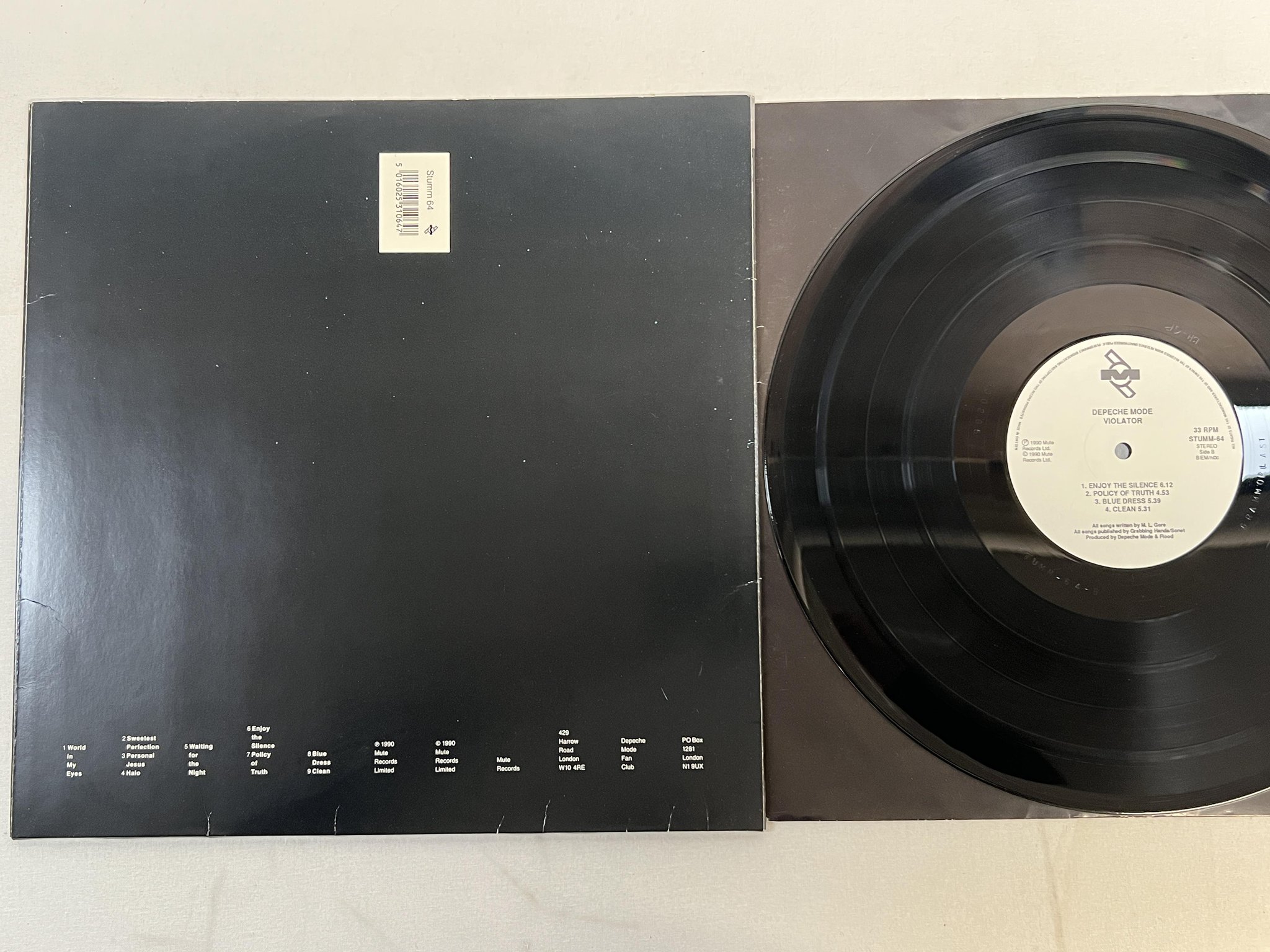 Omslagsbild för skivan DEPECHE MODE violator LP -90 ncb MUTE STUMM 64