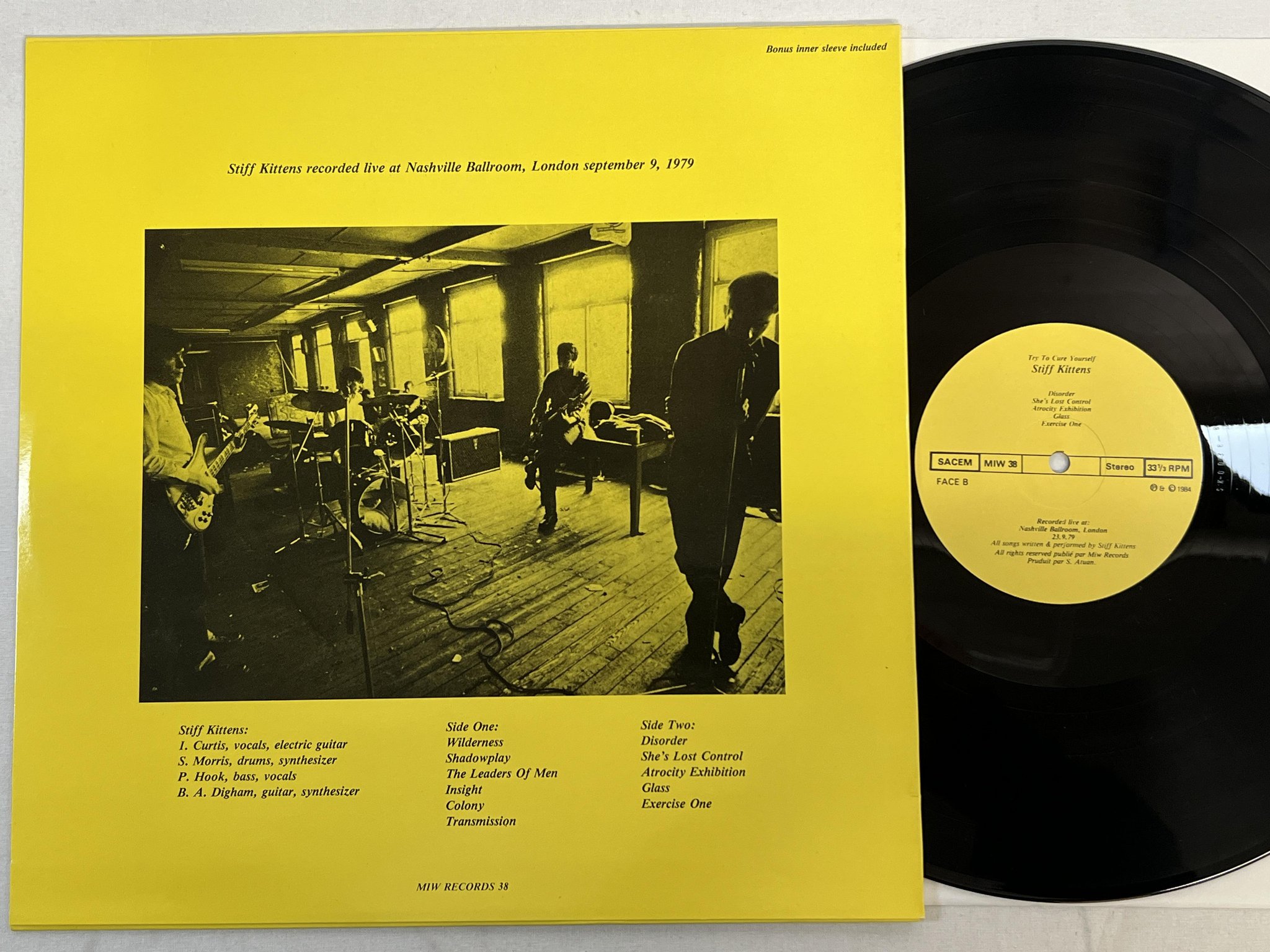 Omslagsbild för skivan STIFF KITTENS Try To Cure Yourself LP -84 MW 38 new wave