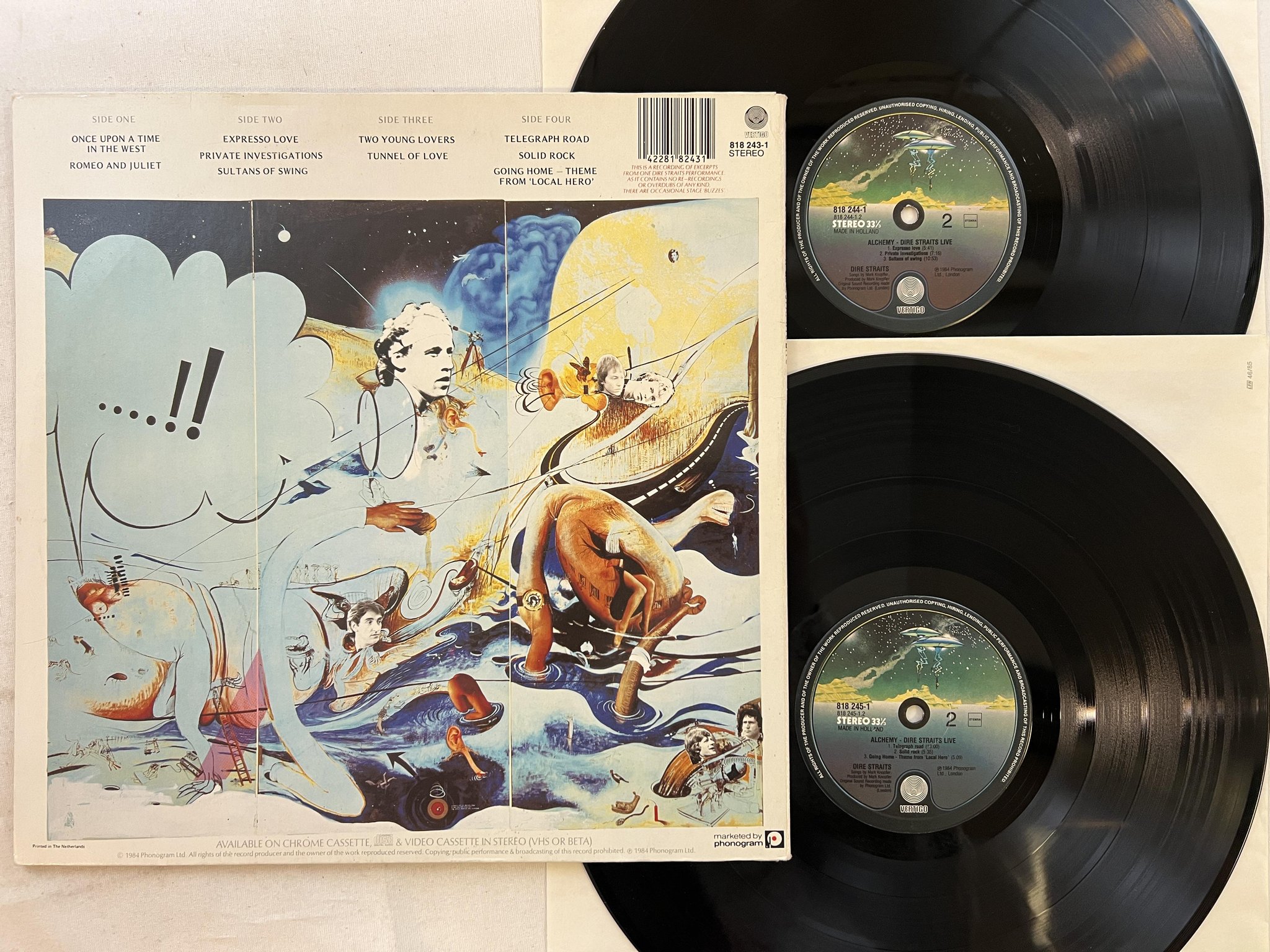 Omslagsbild för skivan DIRE STRAITS Alchemy - Dire Straits Live 2xLP -84 Hol VERTIGO 818 243-1
