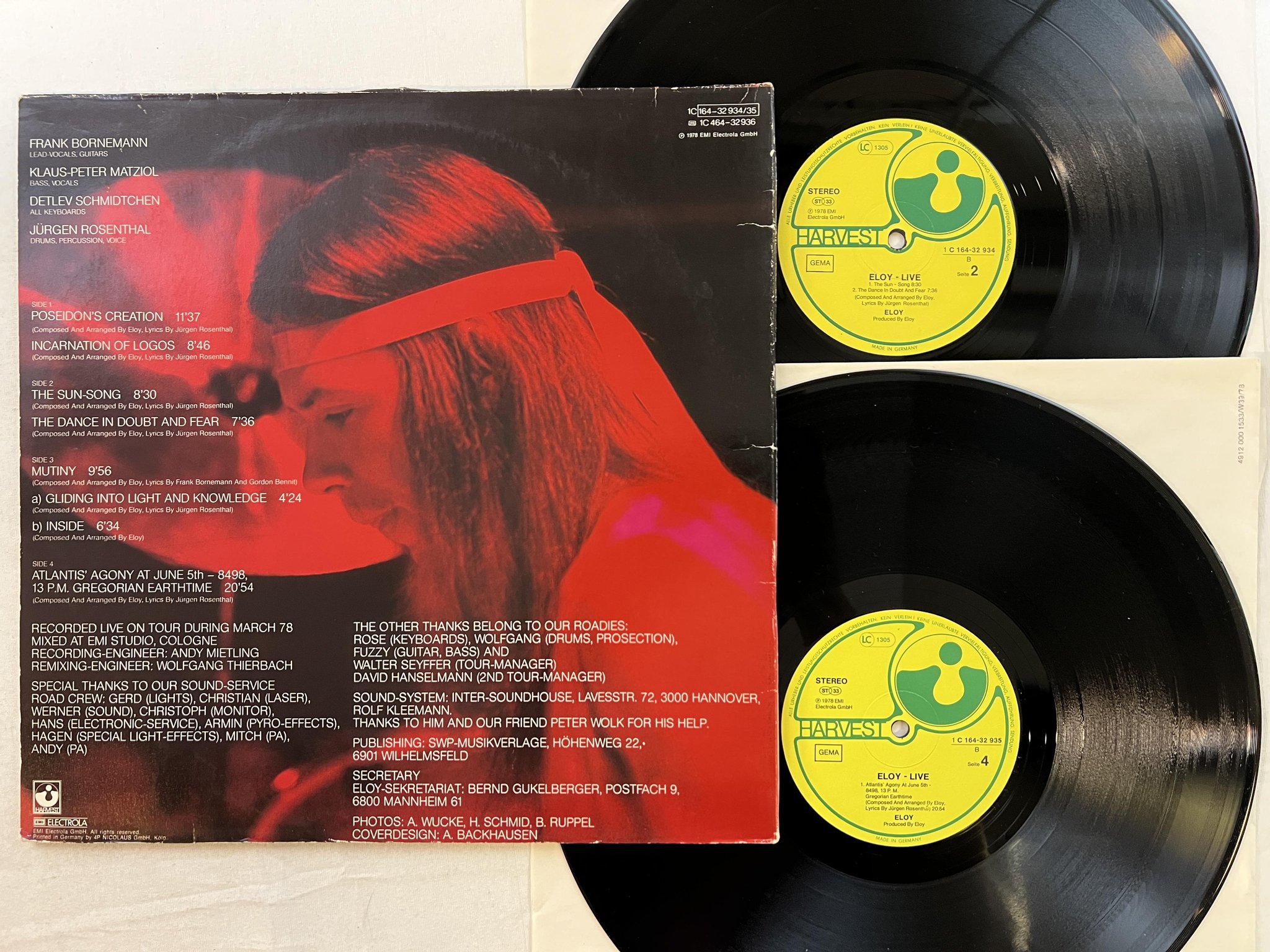 Omslagsbild för skivan ELOY live 2xLP -78 Ger HARVEST 1C 164-32934