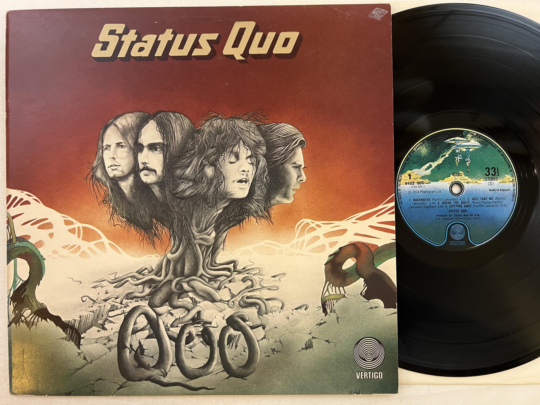 Omslagsbild för skivan STATUS QUO quo LP -74 UK VERTIGO 9102 001