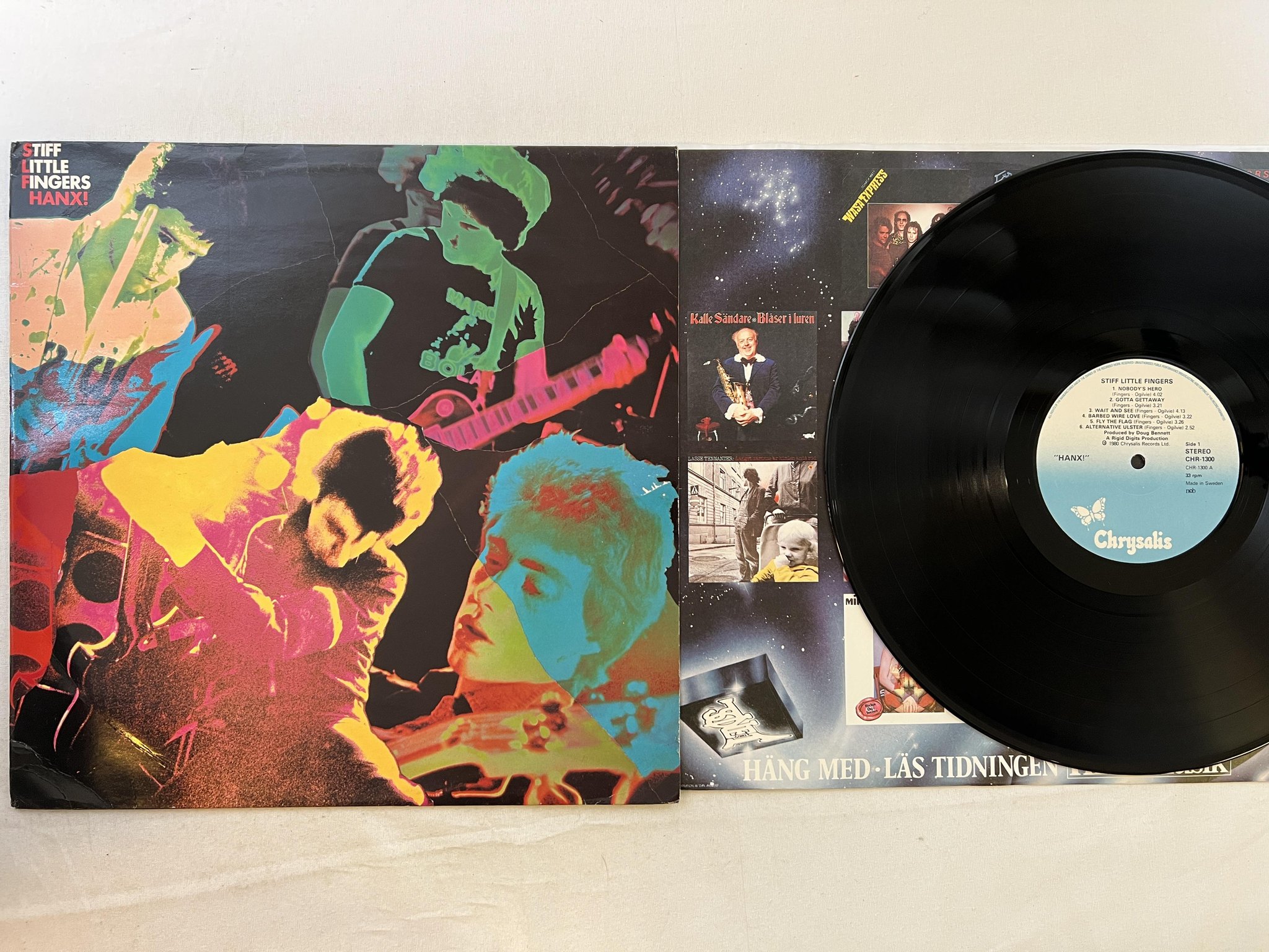 Omslagsbild för skivan STIFF LITTLE FINGERS hanx! LP -80 ncb CHRYSALIS CHR 1300