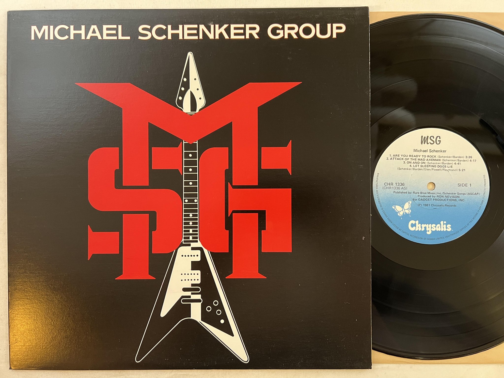 Omslagsbild för skivan MICHAEL SCHENKER GROUP msg LP -81 Can CHRYSALIS CHR 1336
