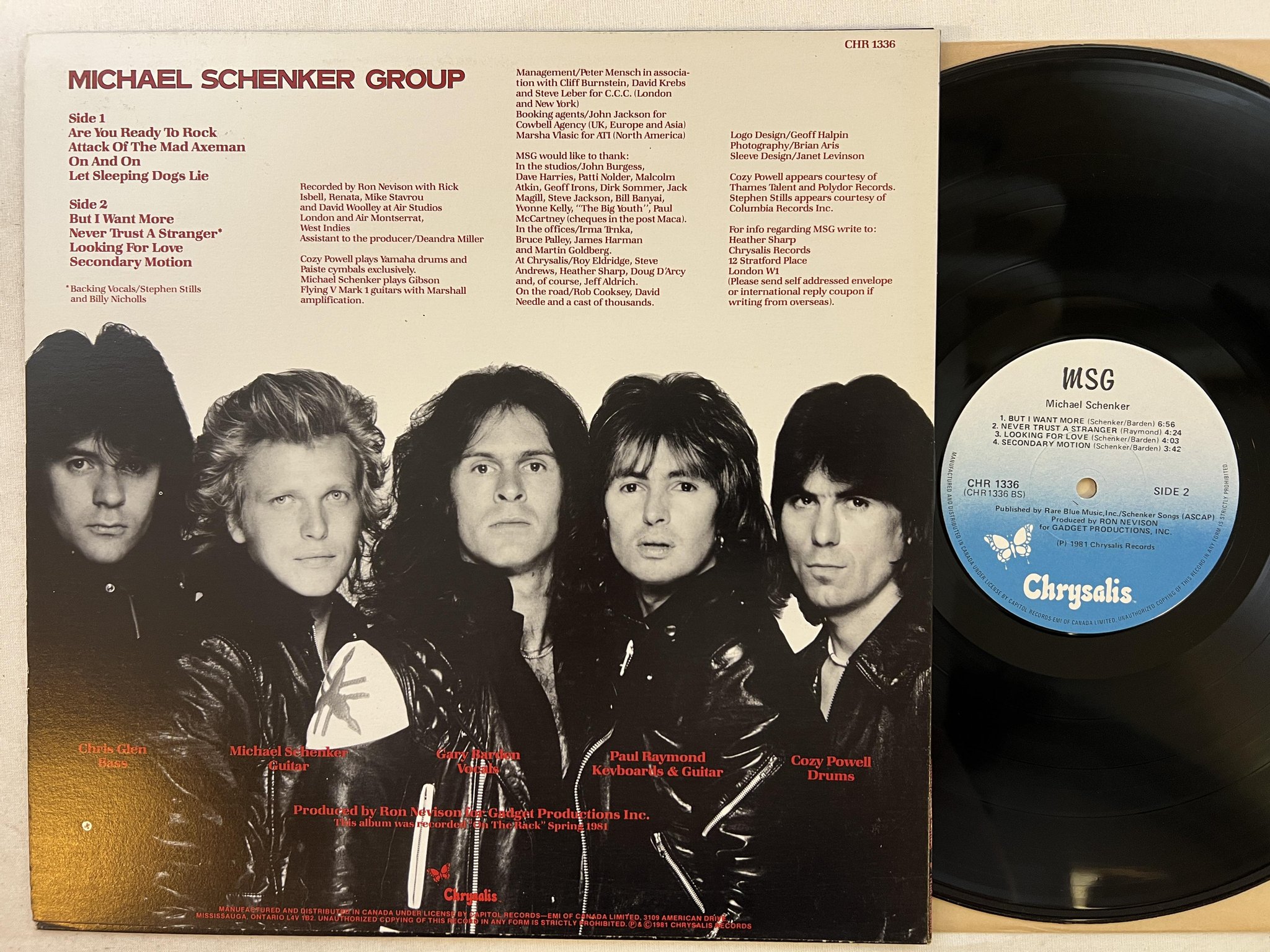 Omslagsbild för skivan MICHAEL SCHENKER GROUP msg LP -81 Can CHRYSALIS CHR 1336