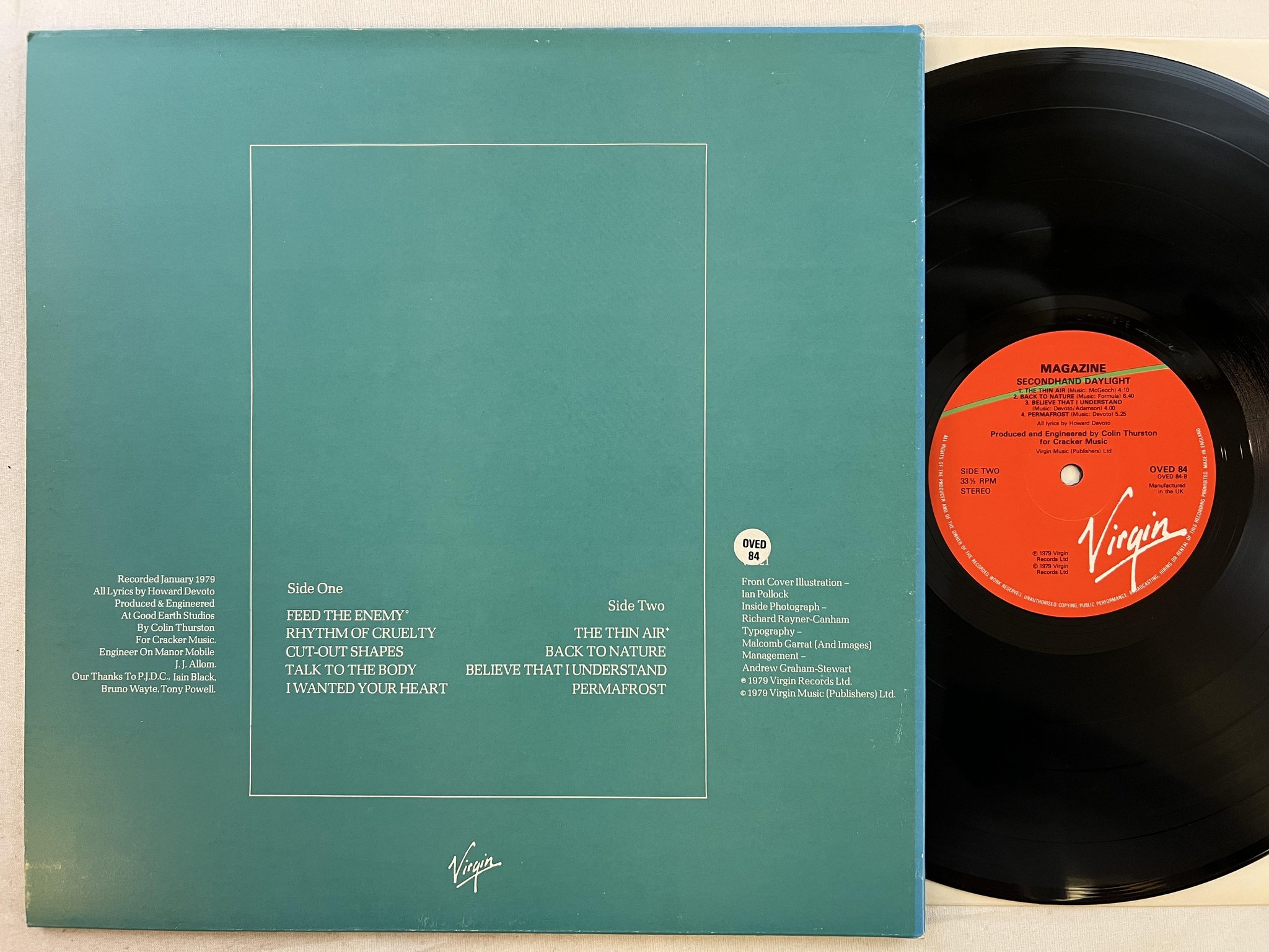 Omslagsbild för skivan MAGAZINE secondhand daylight LP -79 UK VIRIGN OVED 84